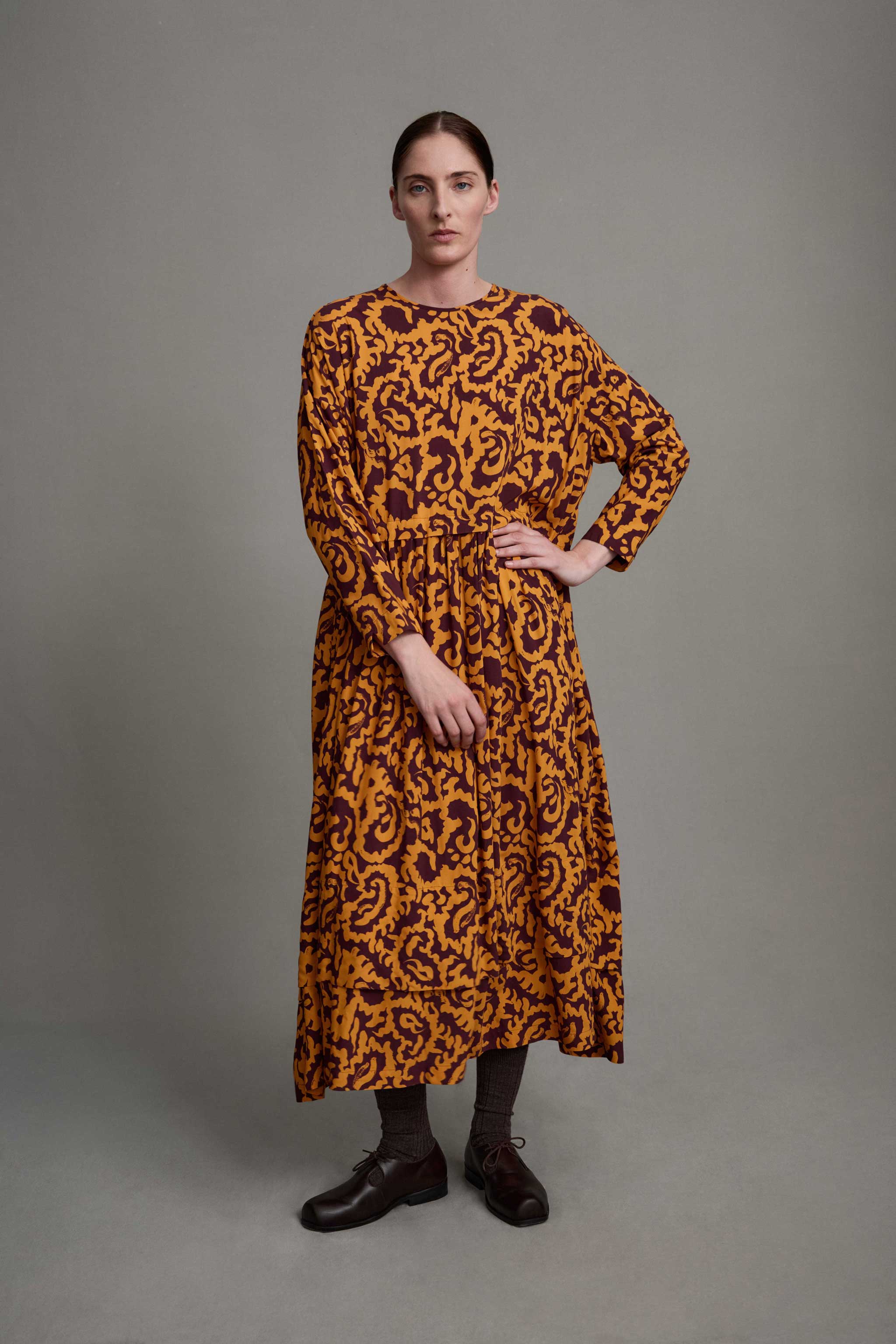 THE ARCHIVIST DRESS / SLIPPER SATIN NASTURTIUM