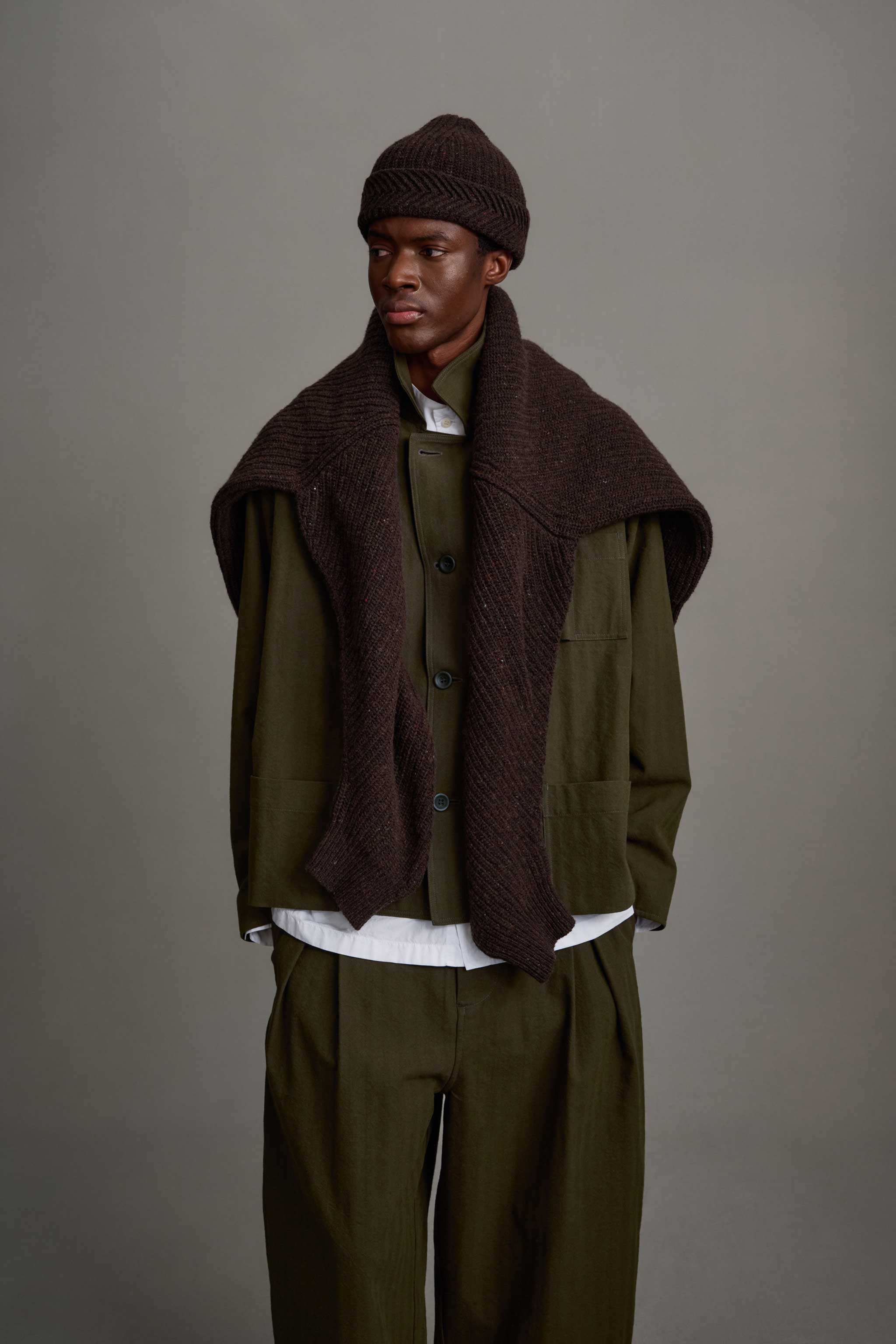 THE COOK JACKET / HERRINGBONE SUITING HEATH