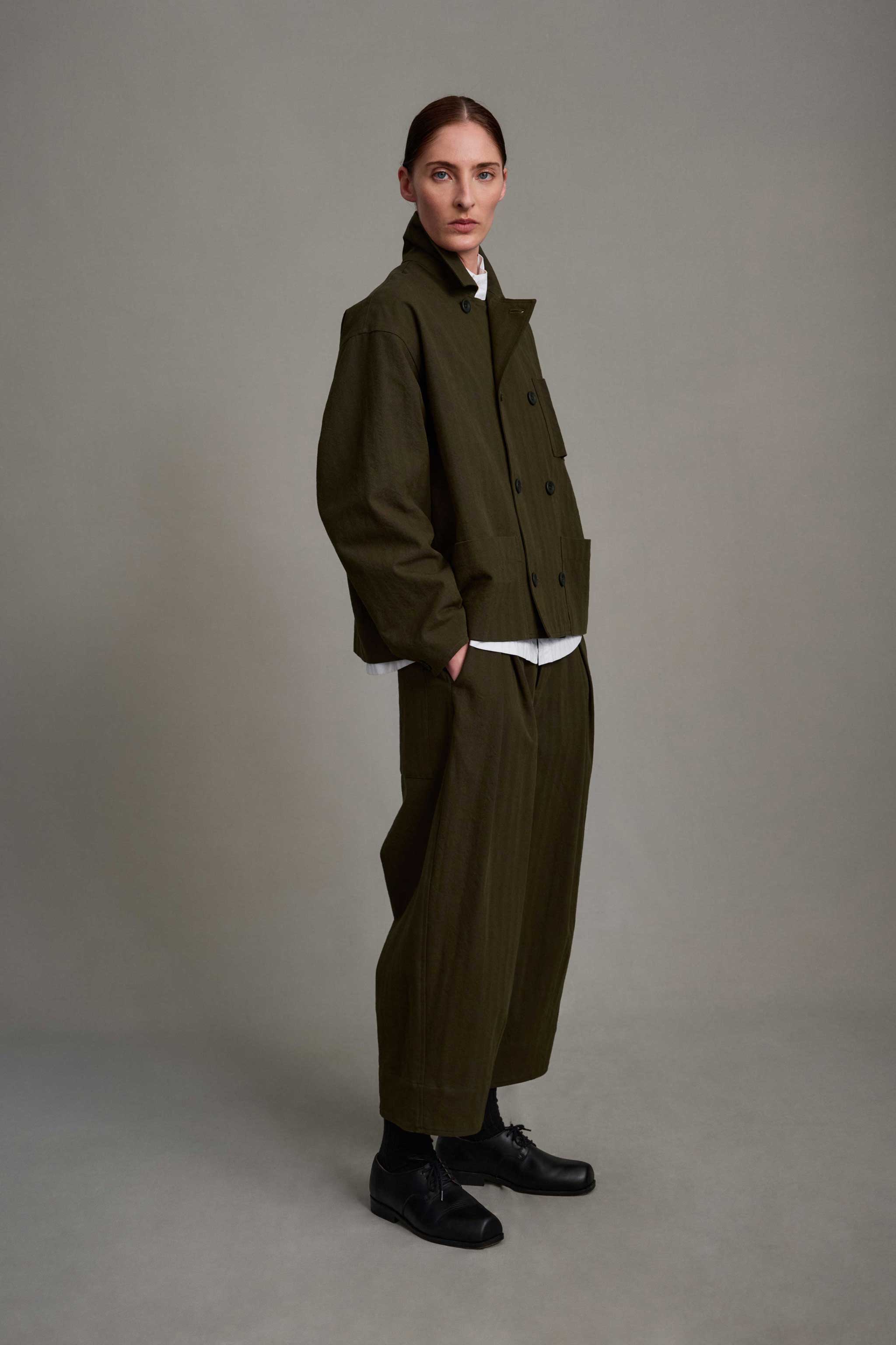 THE COOK JACKET / HERRINGBONE SUITING HEATH