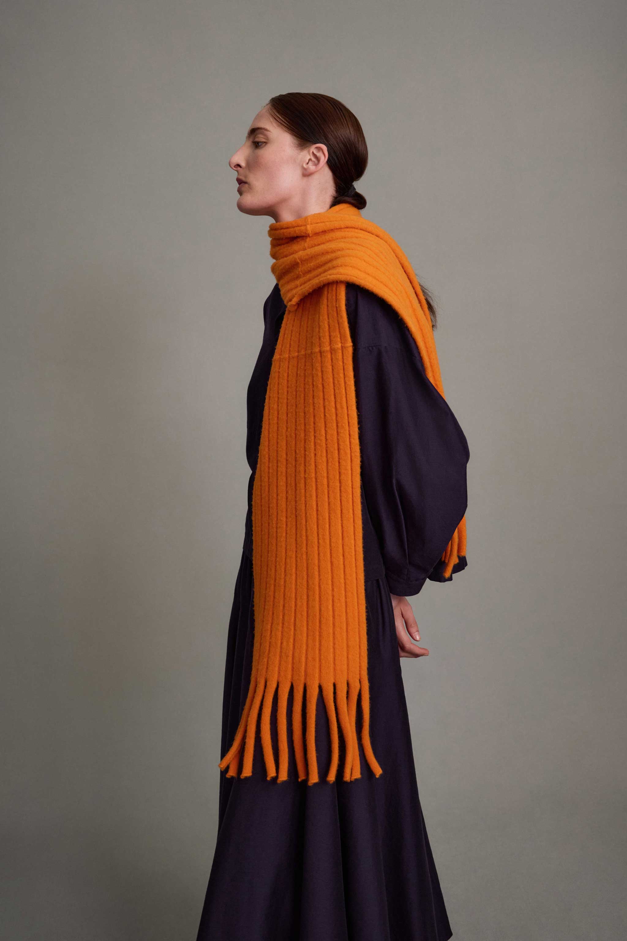 THE LIBRARIAN SCARF / FELTED LAMBSWOOL NASTURTIUM