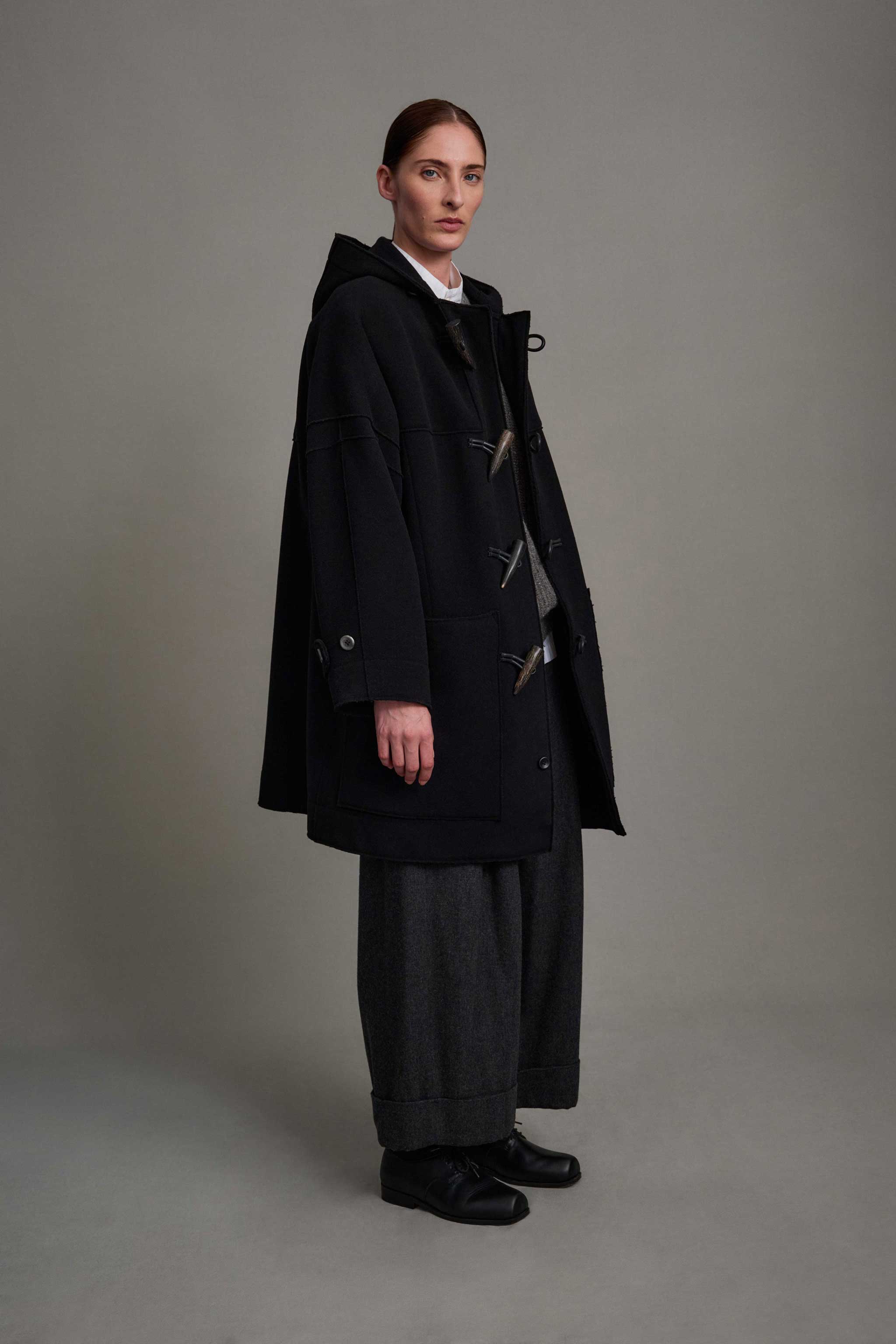 THE SCHOLAR COAT / RAW CUT FELT FLINT