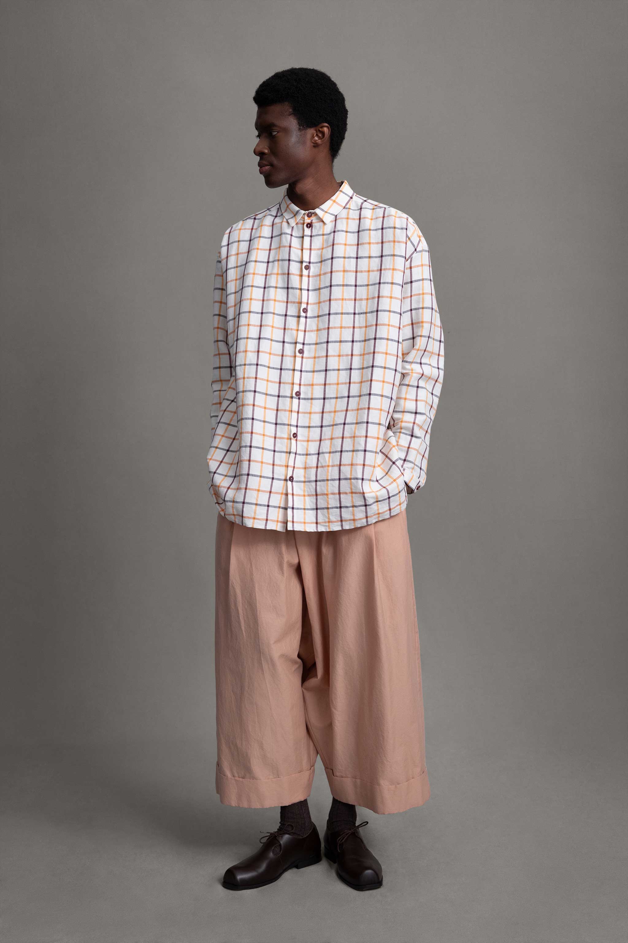 THE DRAUGHTSMAN SHIRT / COTTON LINEN TATTERSALL