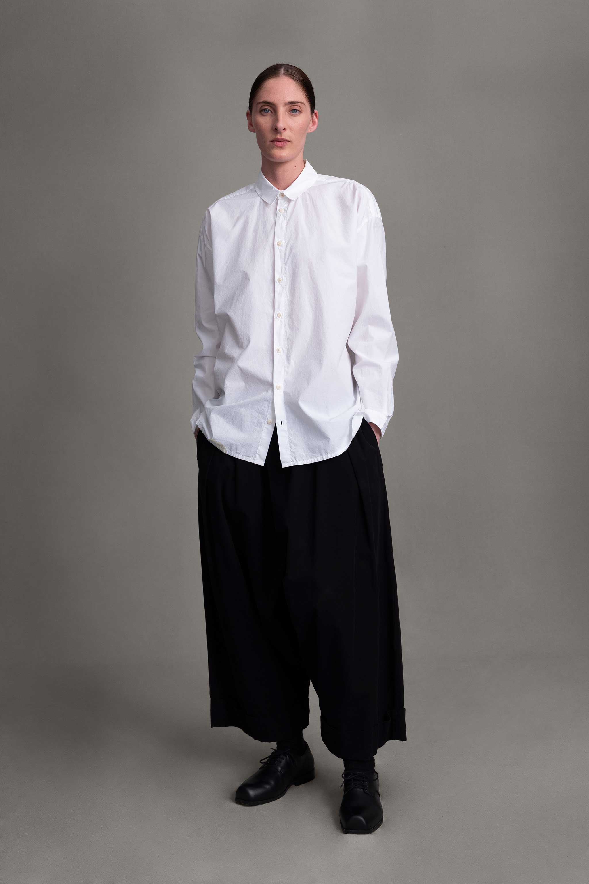 THE DRAUGHTSMAN SHIRT / POPLIN CHALK
