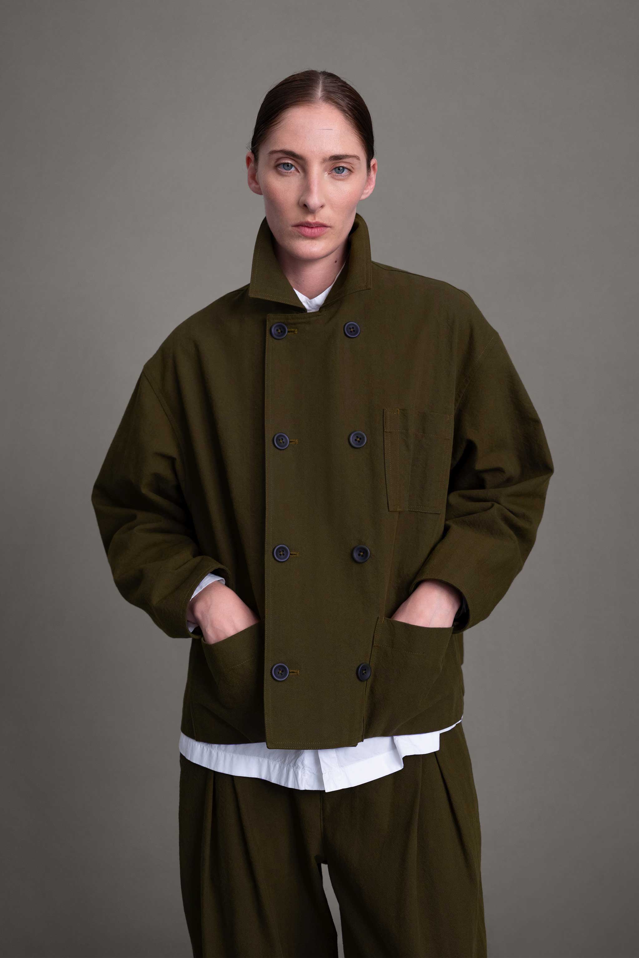 THE COOK JACKET / HERRINGBONE SUITING HEATH