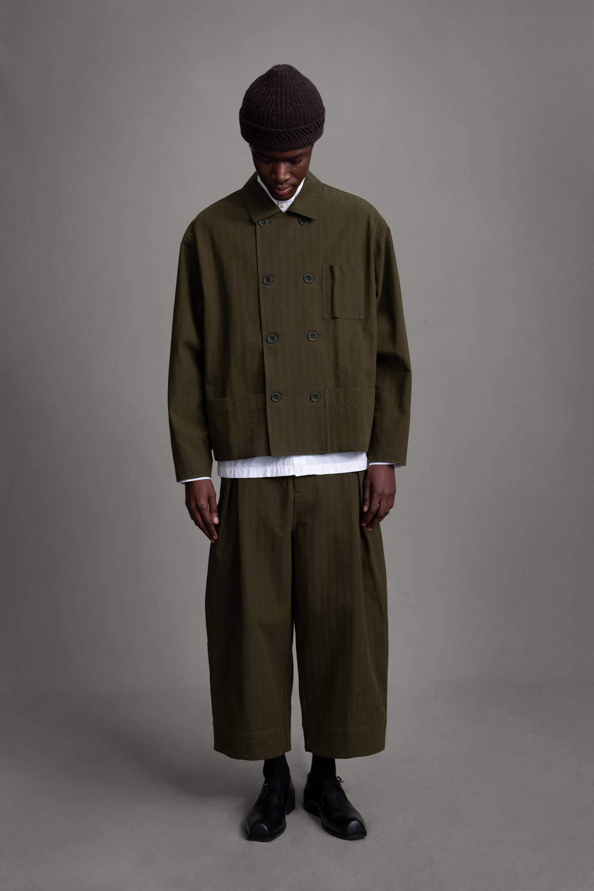 THE COOK JACKET / HERRINGBONE SUITING HEATH