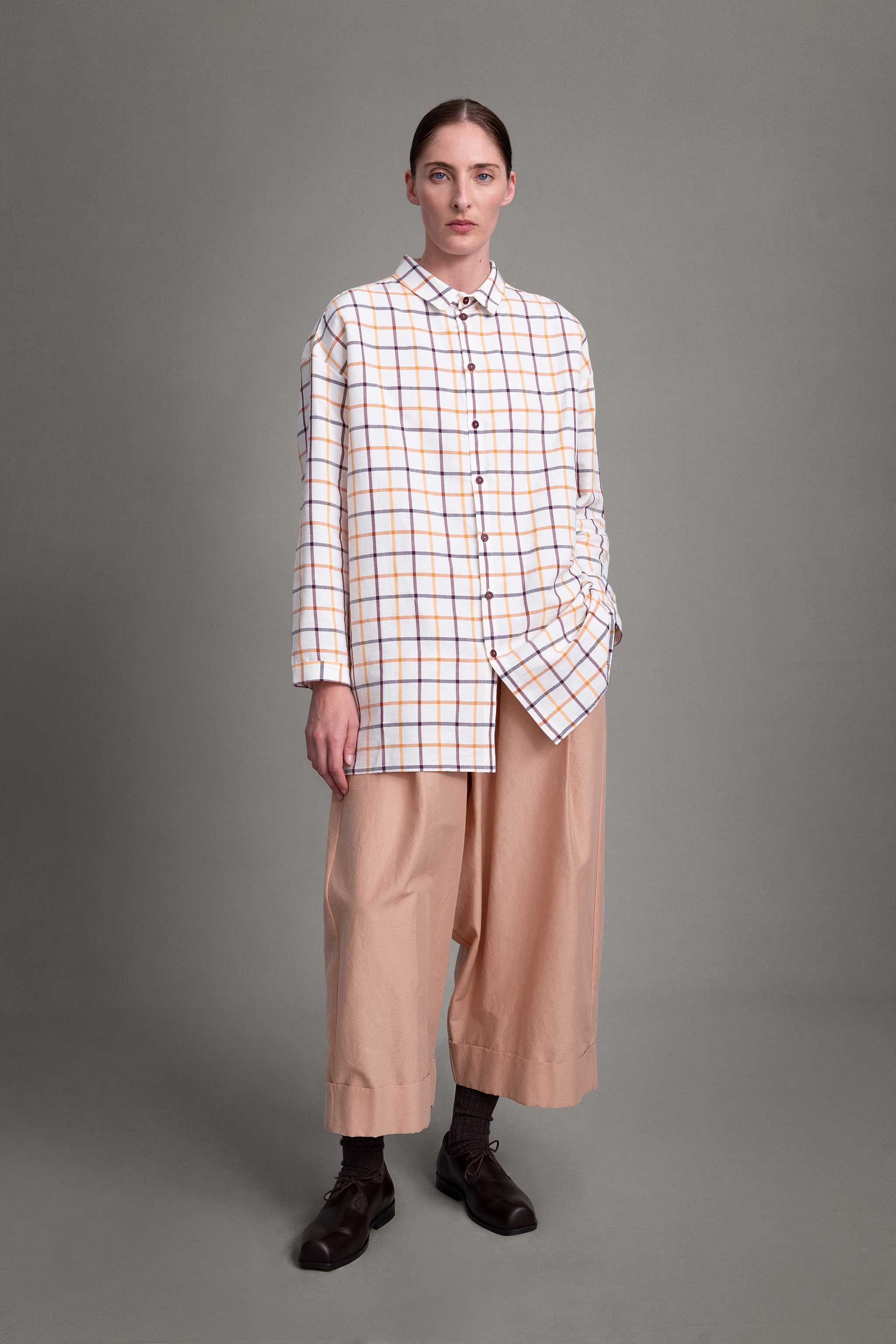 THE DRAUGHTSMAN SHIRT / COTTON LINEN TATTERSALL