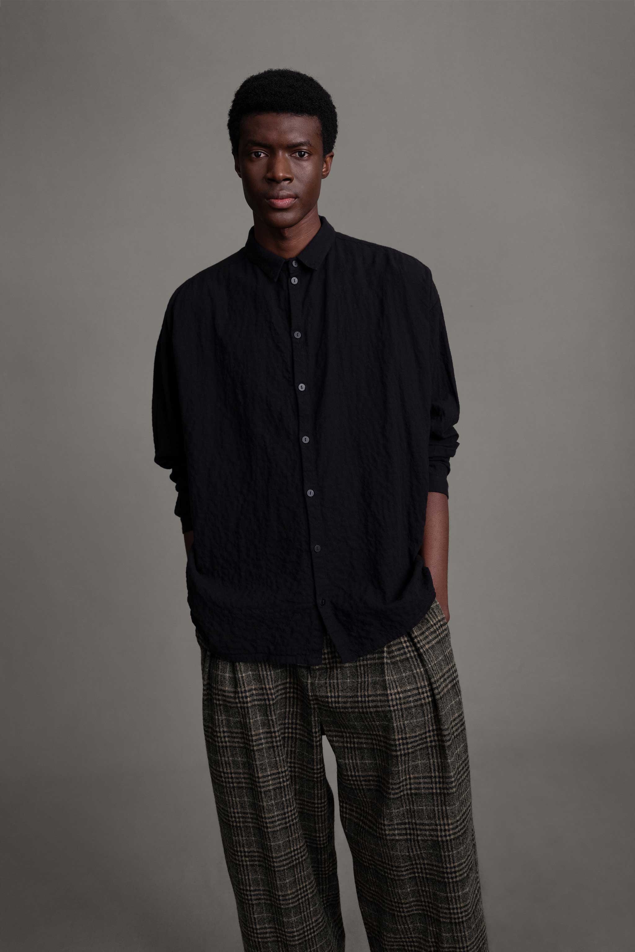 THE DRAUGHTSMAN SHIRT / WRINKLED TWILL FLINT