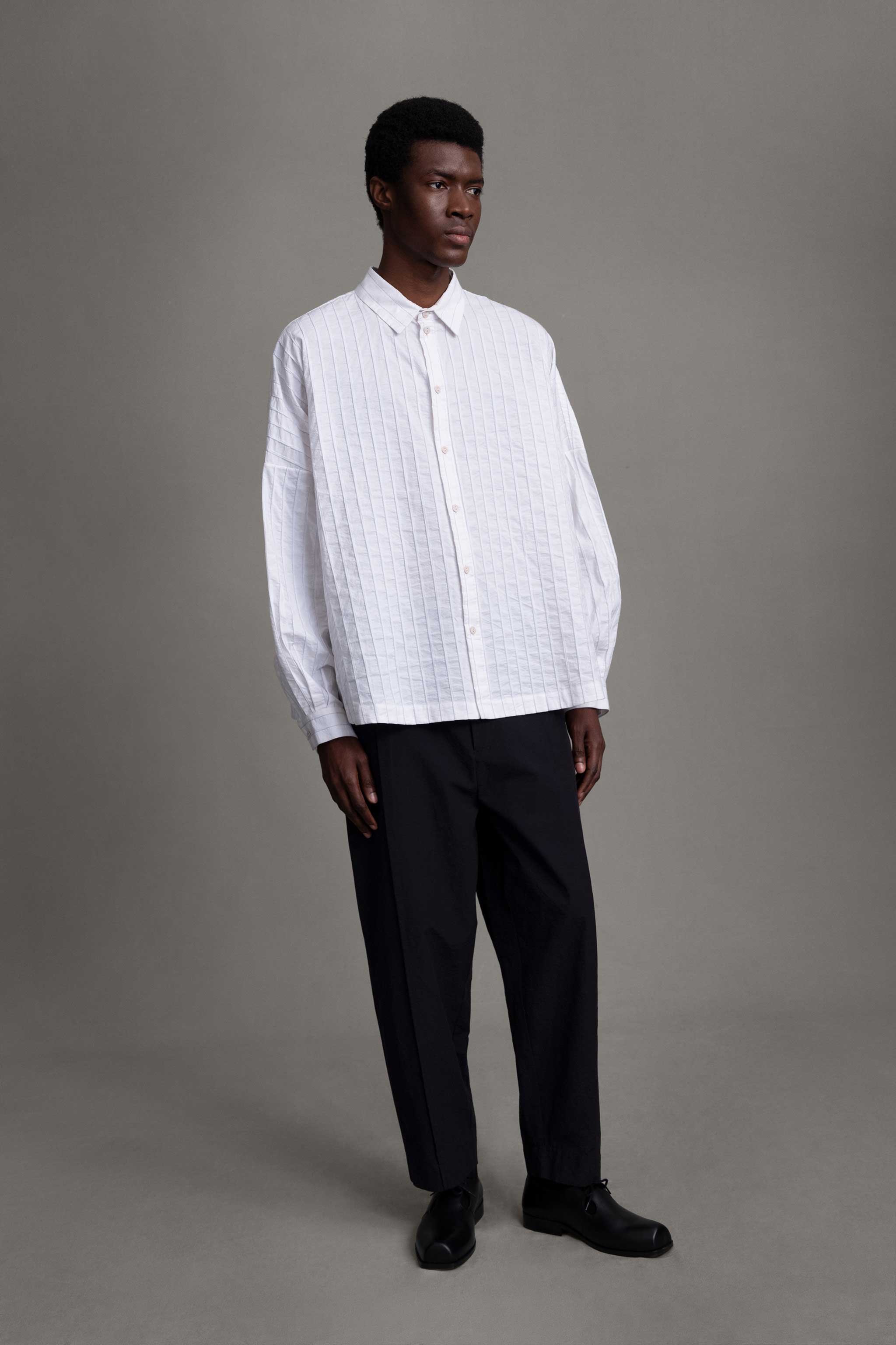 THE FARRIER SHIRT / RAISED STRIPE CHALK