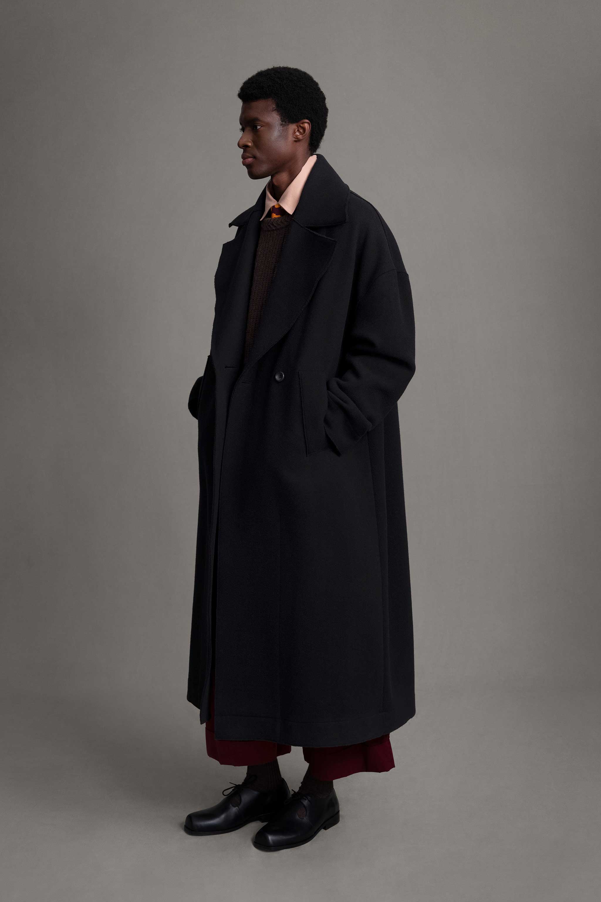 THE GROUNDSMAN COAT / RAW CUT FELT FLINT