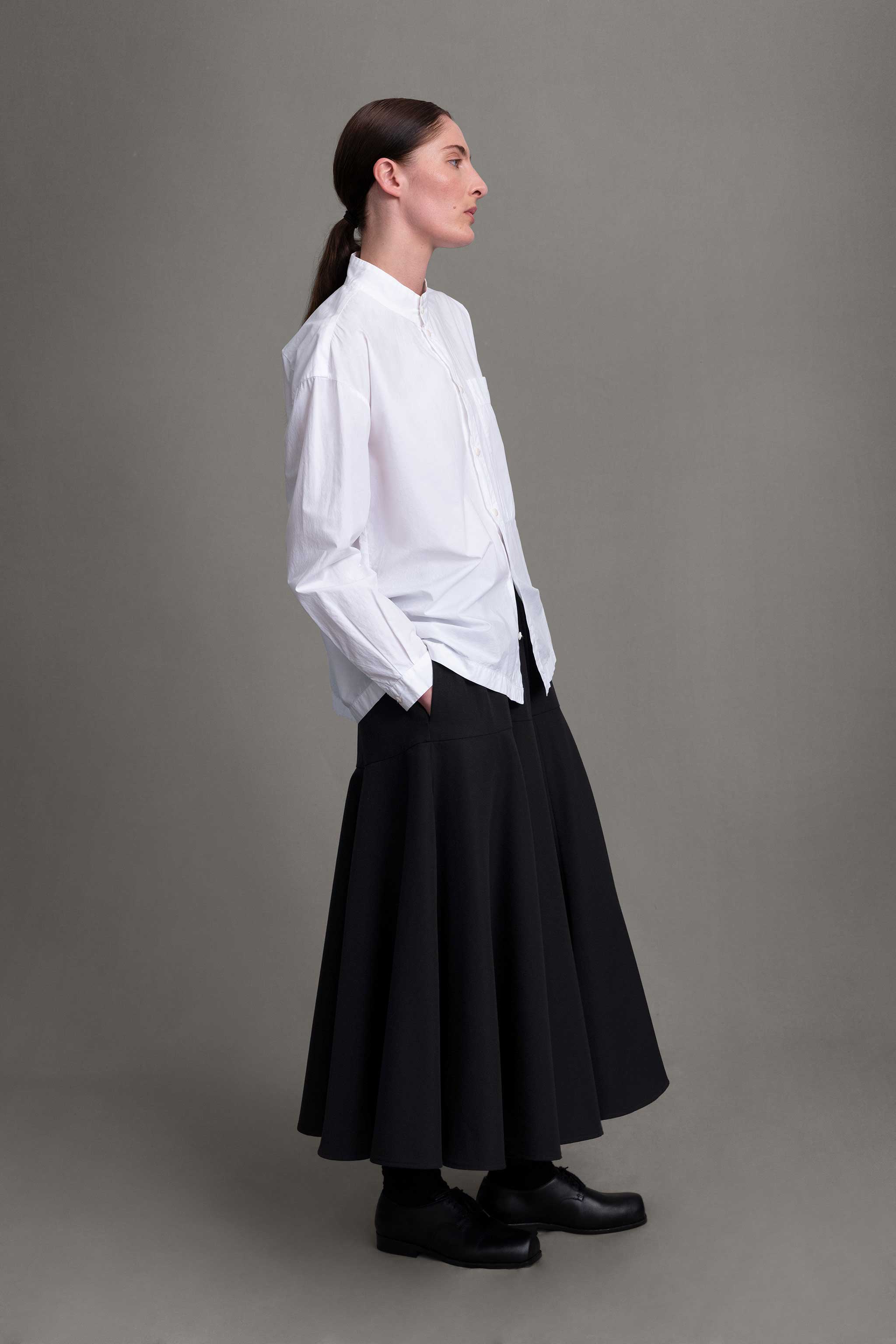 THE LIBRARIAN SKIRT / COMPACT SUITING FLINT