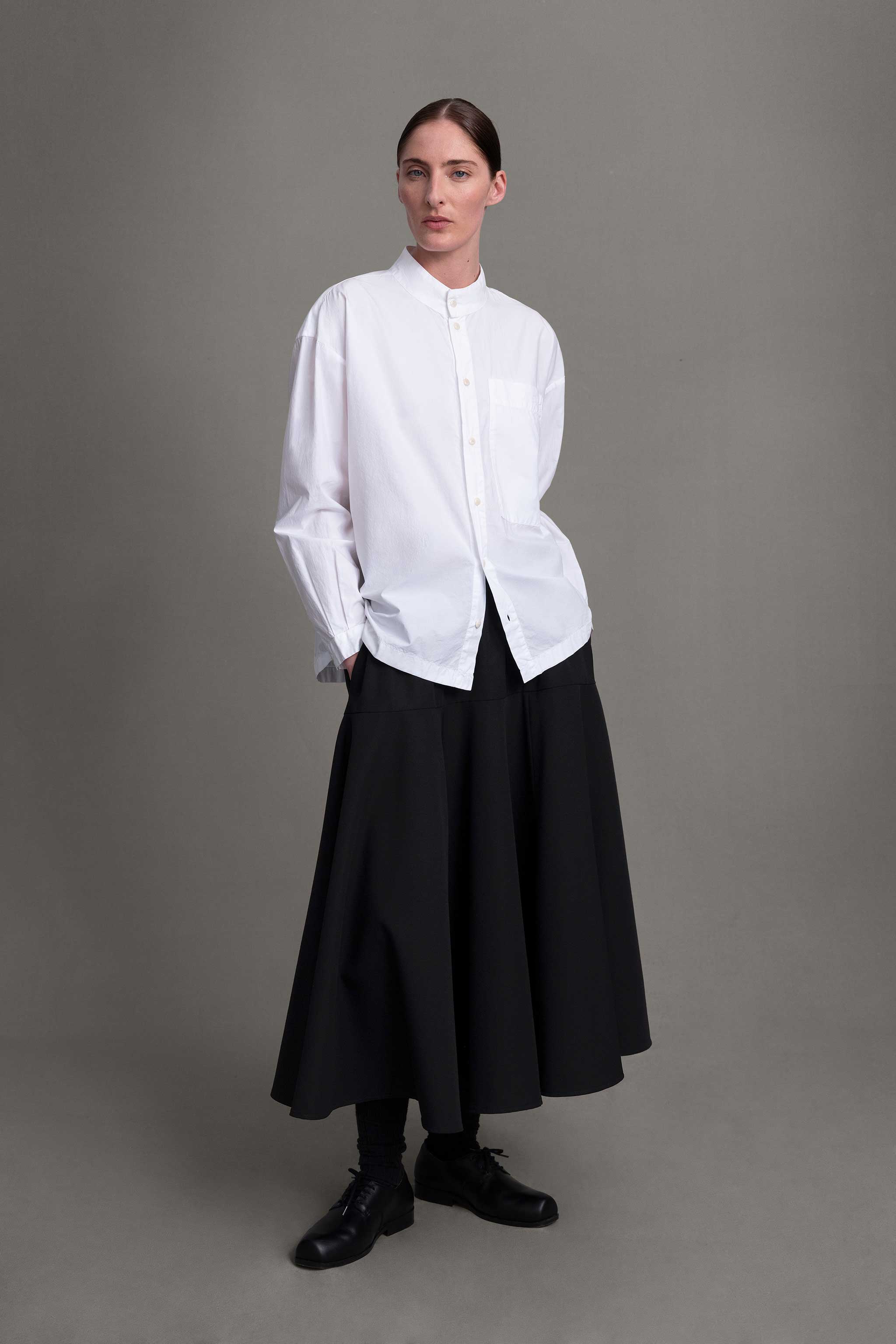 THE LIBRARIAN SKIRT / COMPACT SUITING FLINT