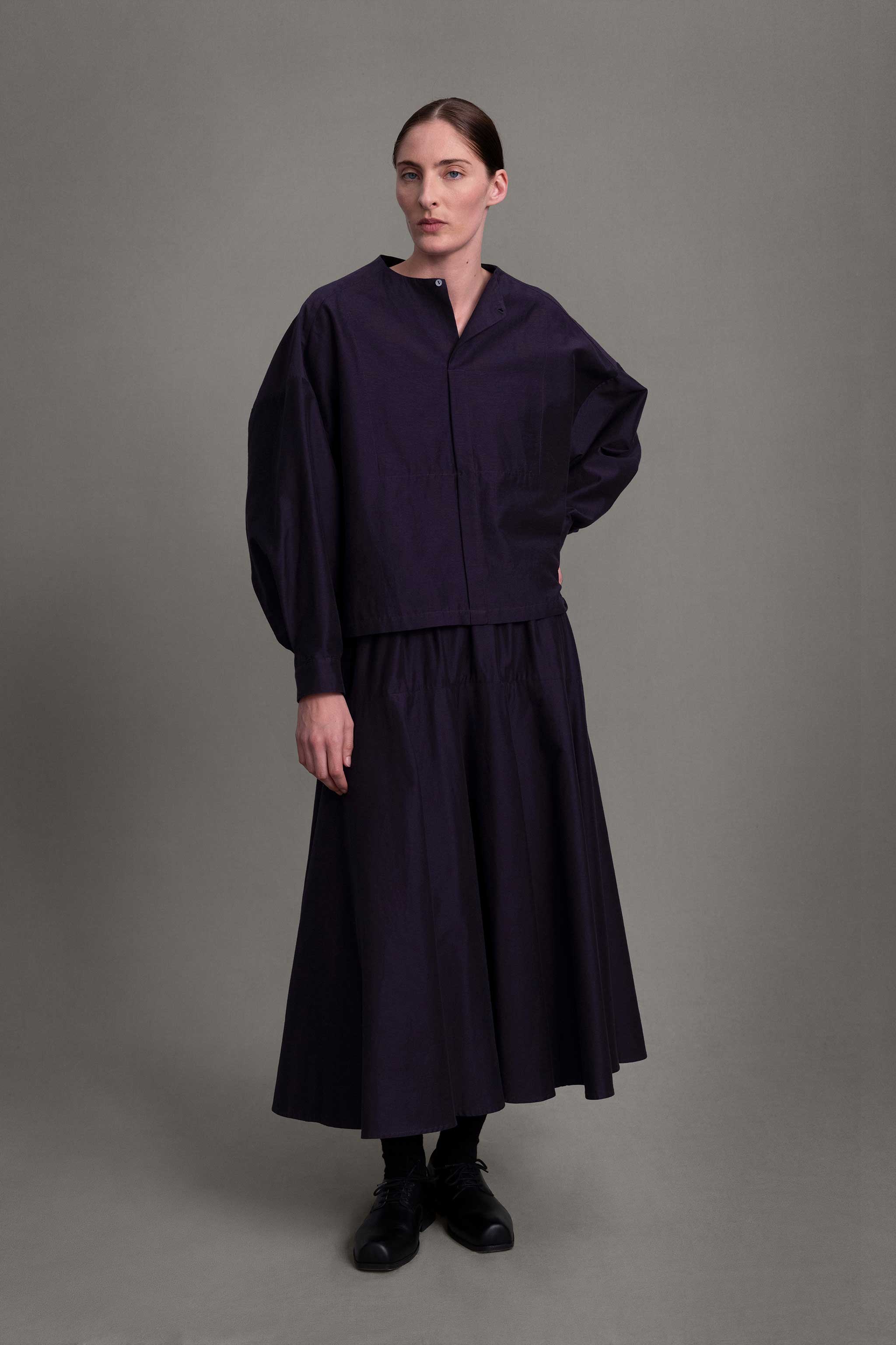 THE LIBRARIAN SKIRT / COTTON SILK PANSY