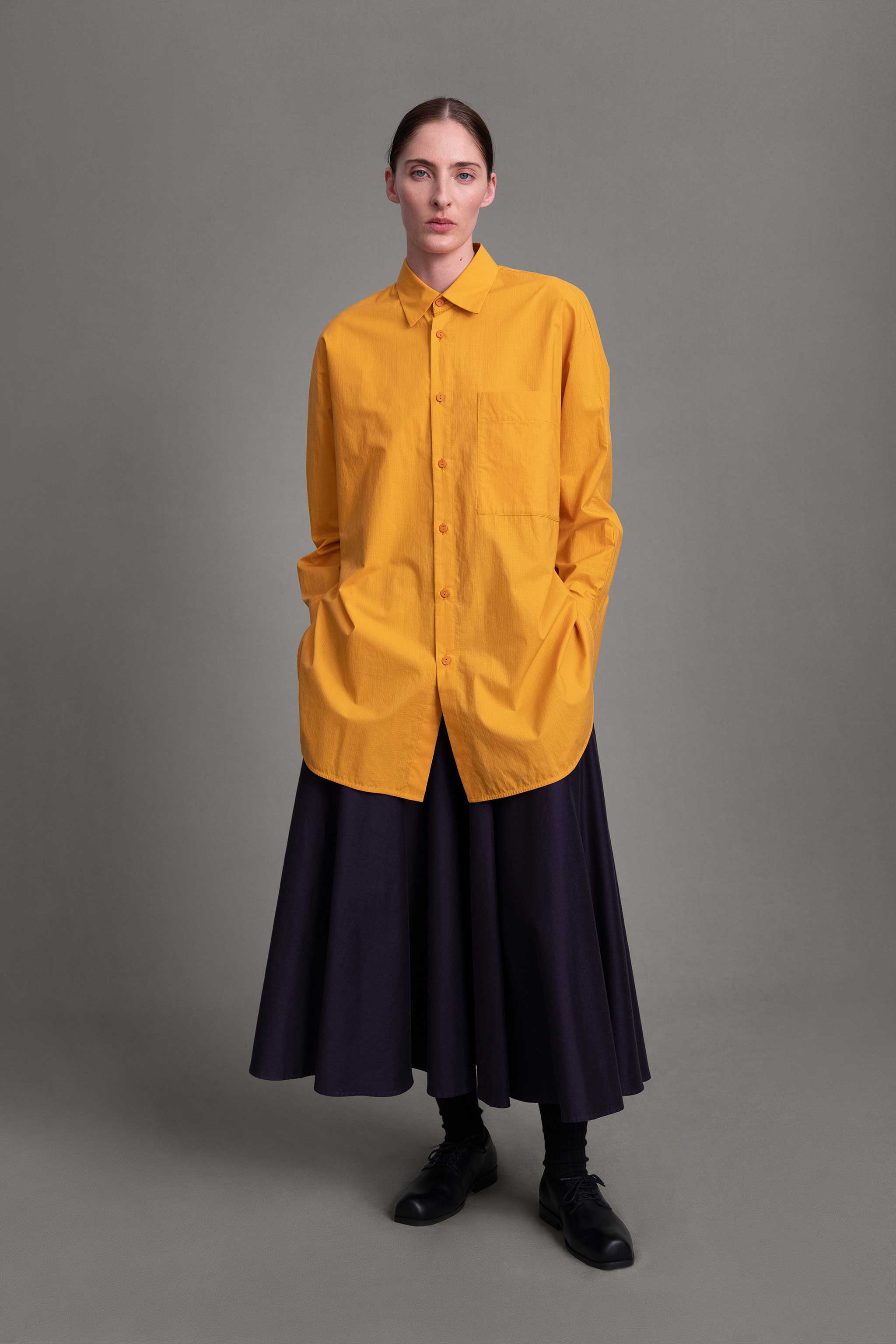 THE PAINTER SHIRT / FINE COTTON RIPSTOP TANGERINE