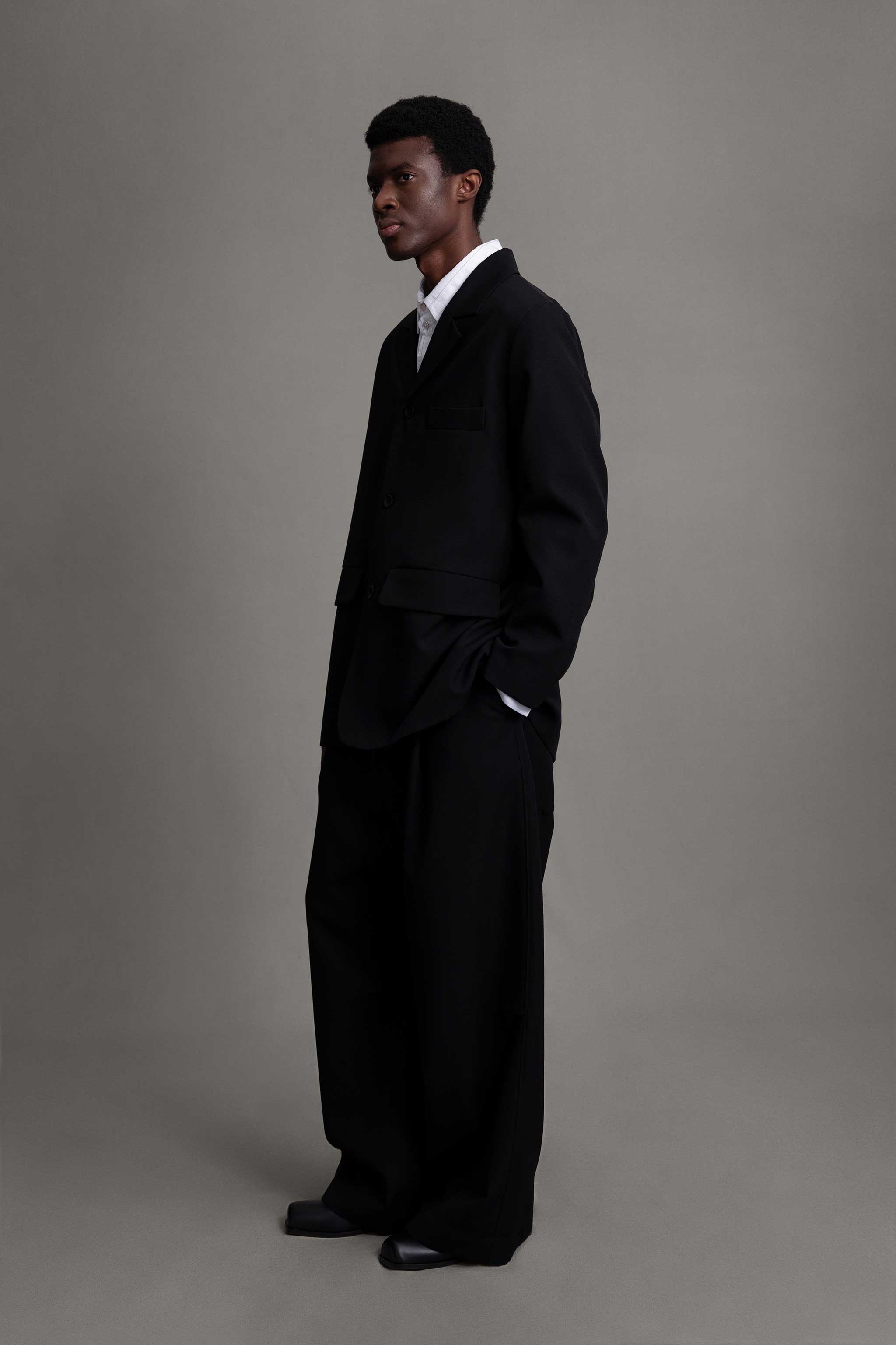 THE POTTER TROUSER / COMPACT SUITING FLINT