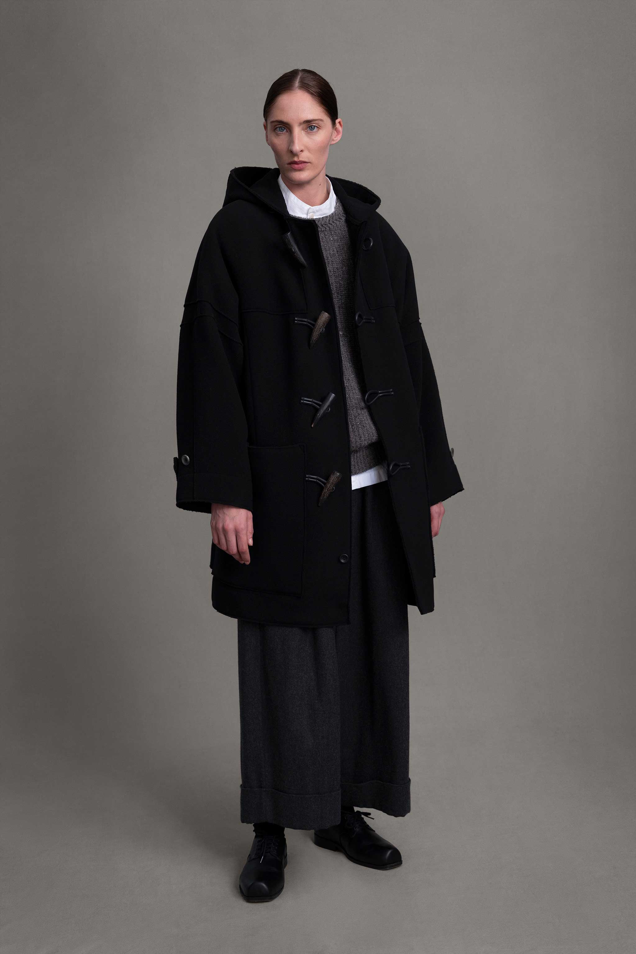 THE SCHOLAR COAT / RAW CUT FELT FLINT