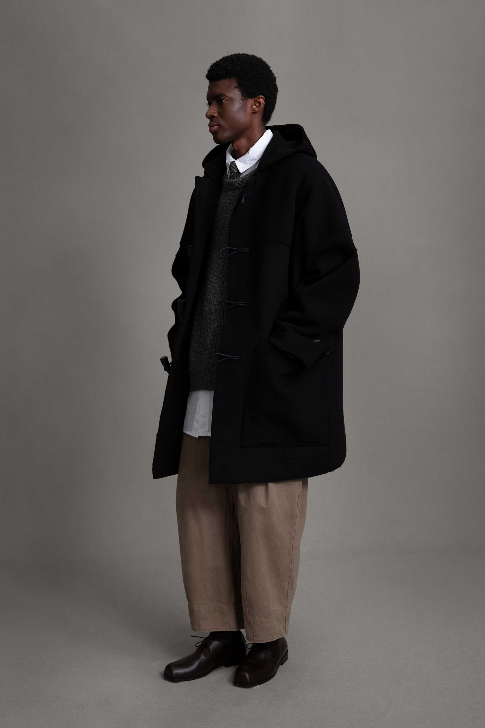 THE SCHOLAR COAT / RAW CUT FELT FLINT