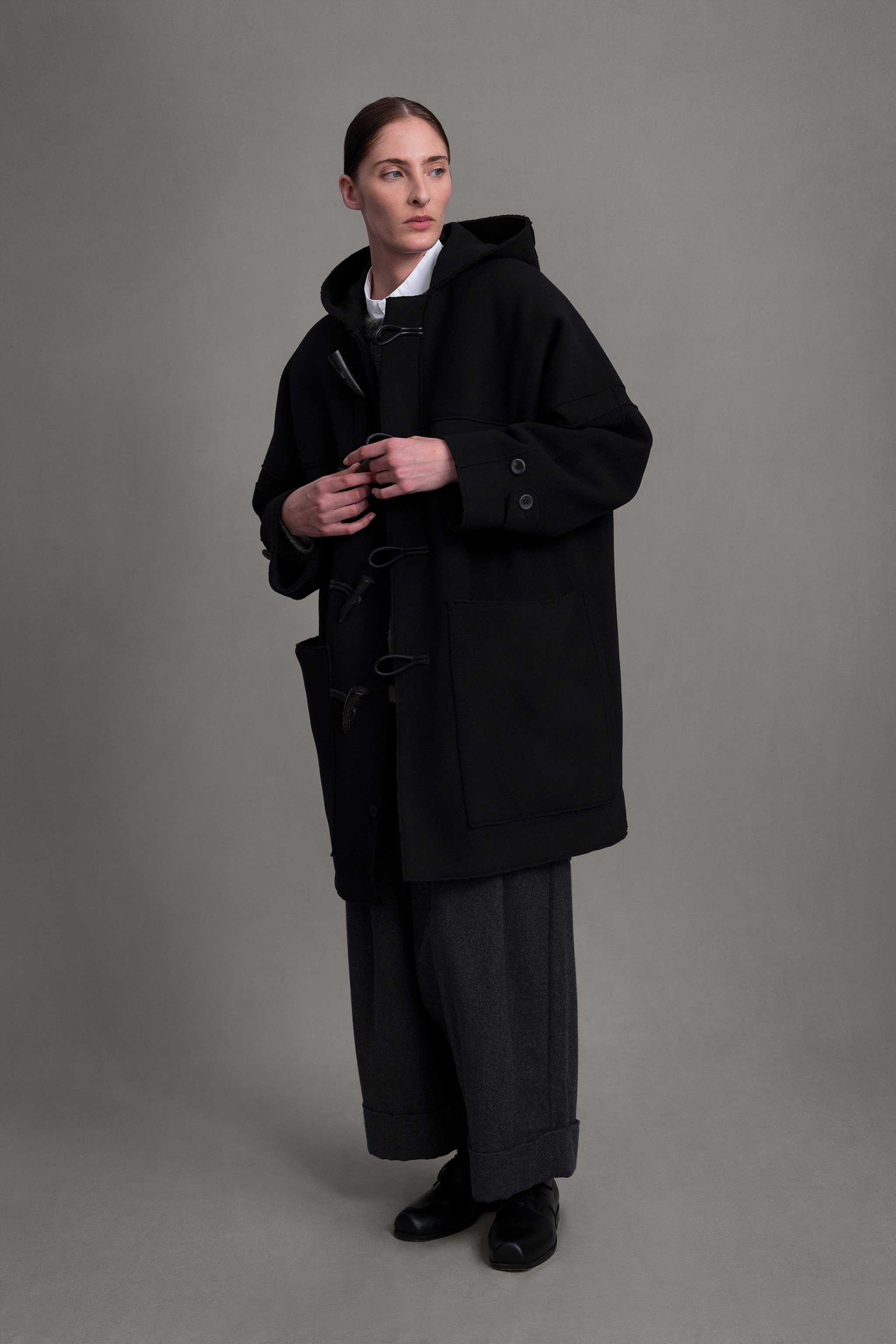 THE SCHOLAR COAT / RAW CUT FELT FLINT