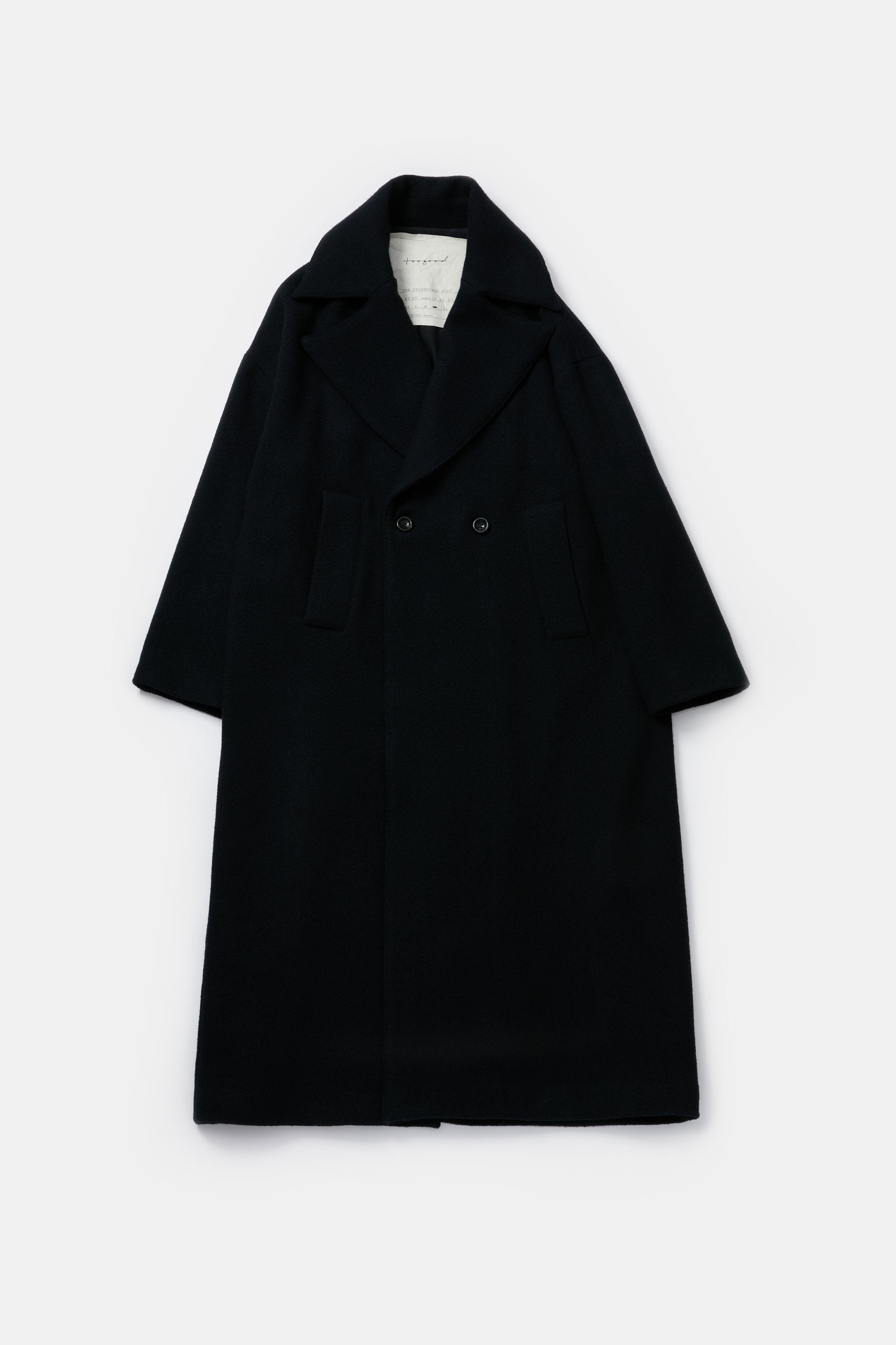THE GROUNDSMAN COAT / CASHMERE HERRINGBONE INK