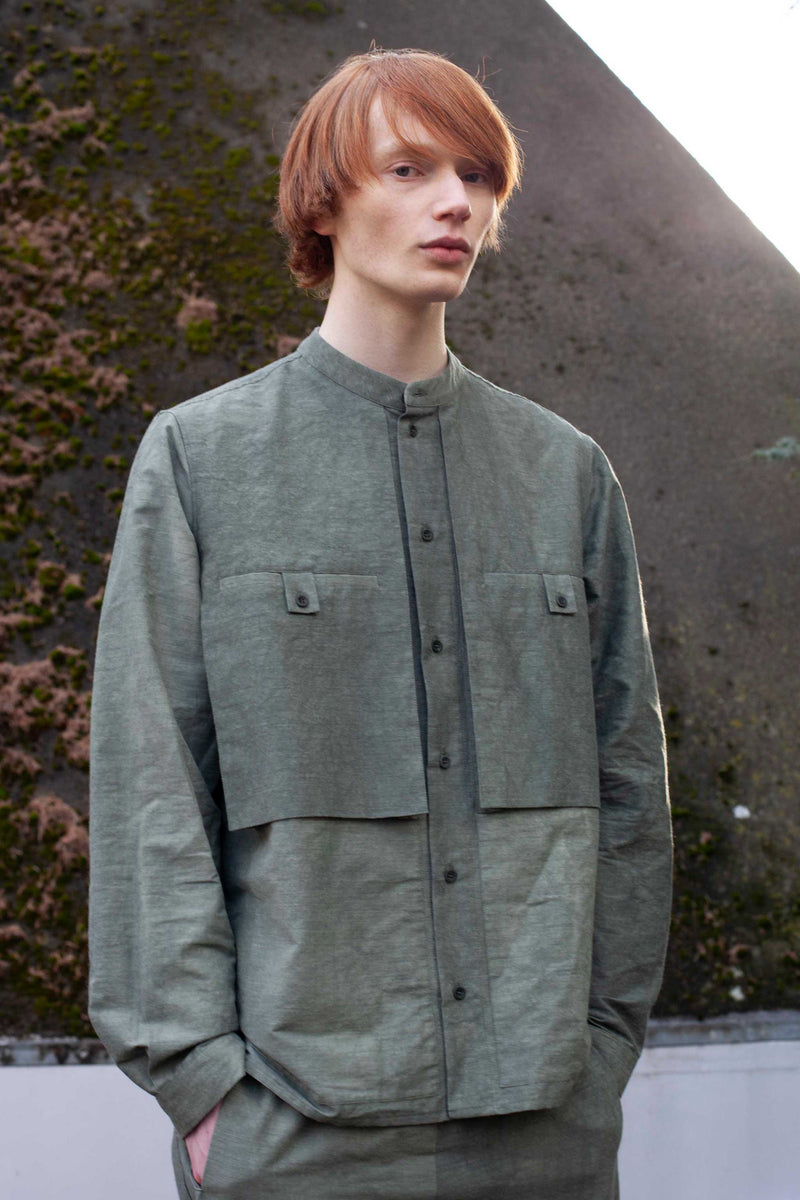 THE TRACER SHIRT / WASHED COTTON WOOL OXIDE