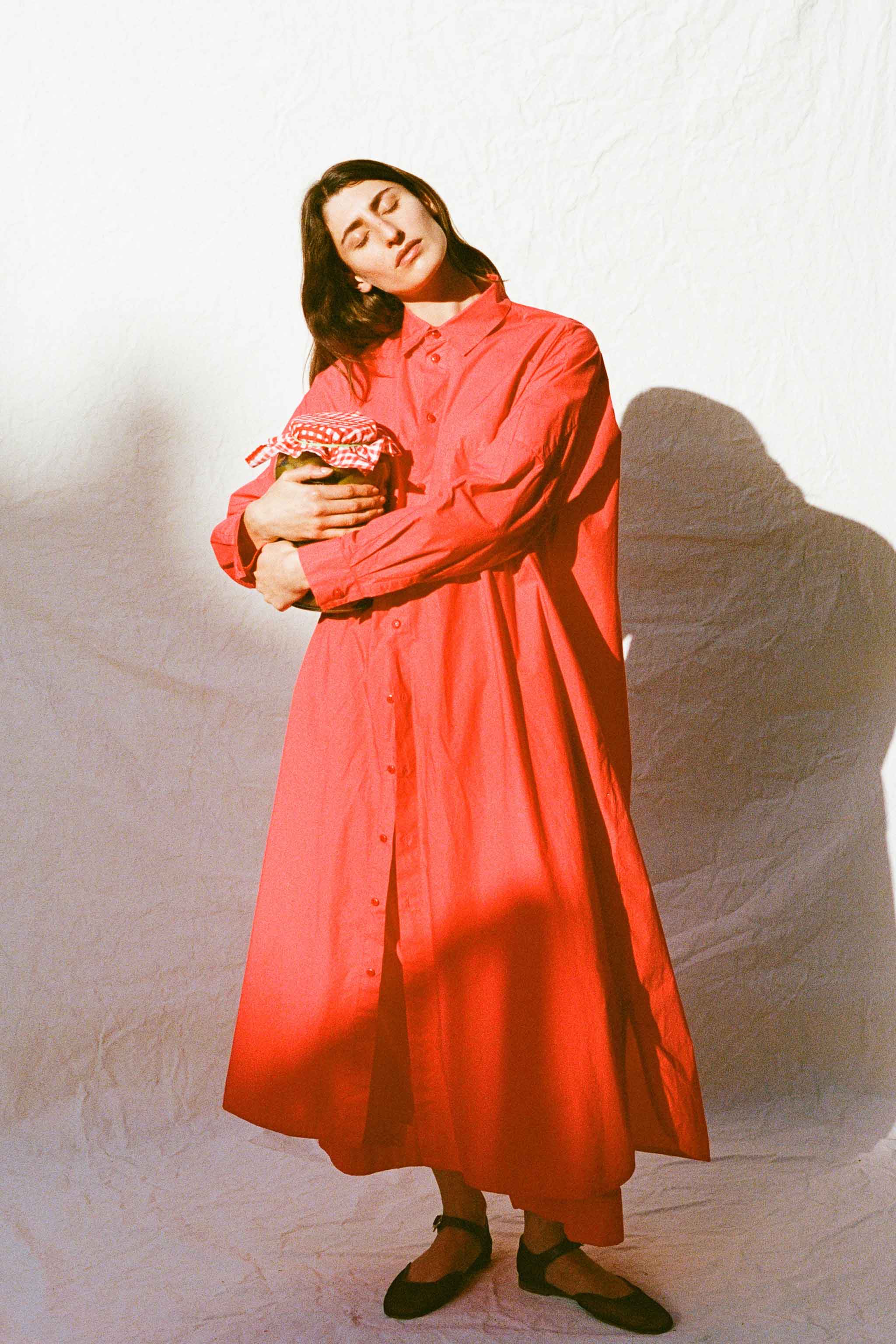 THE PAINTER DRESS / POPLIN TOMATO