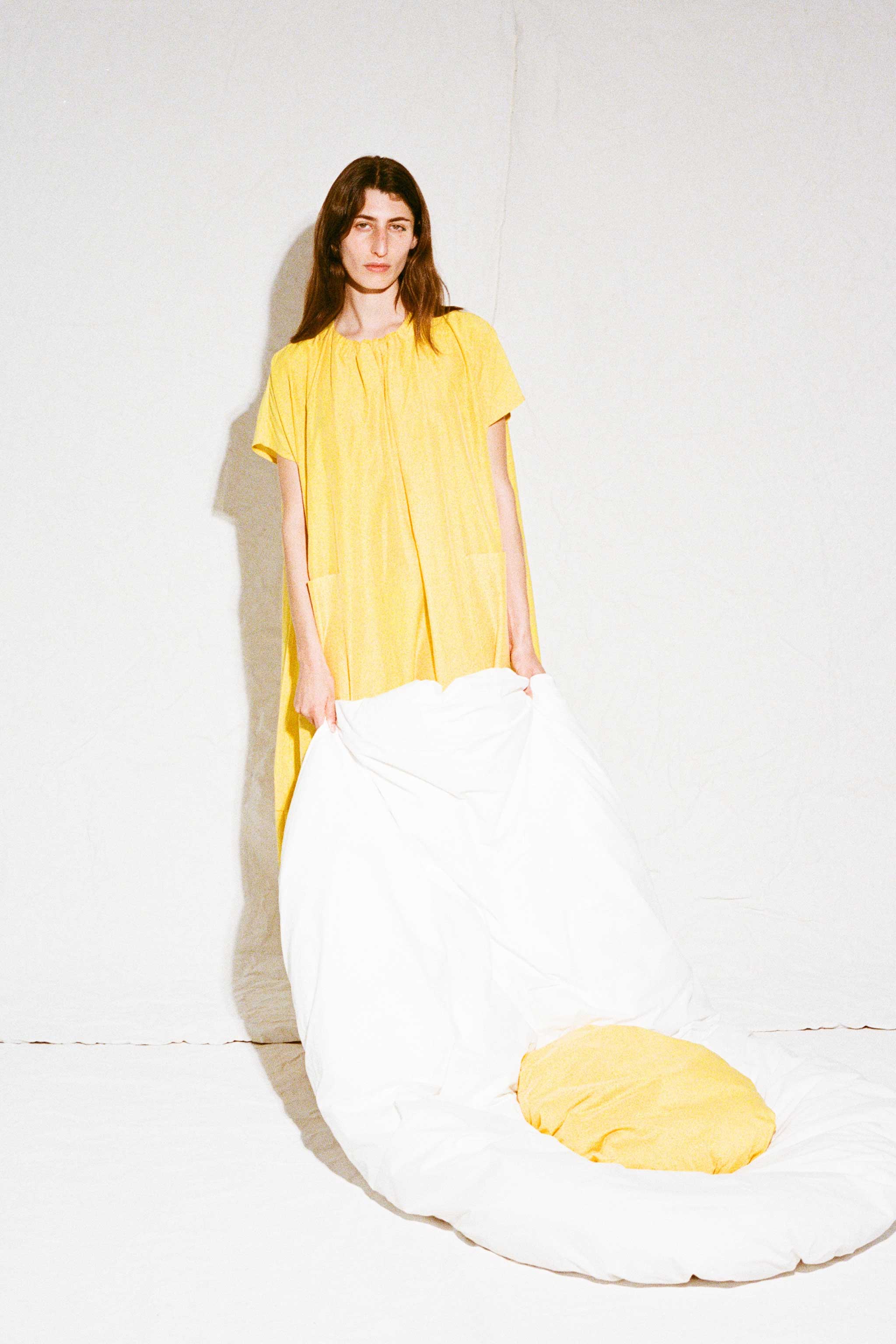 THE POET DRESS / COTTON SILK FRIED EGG