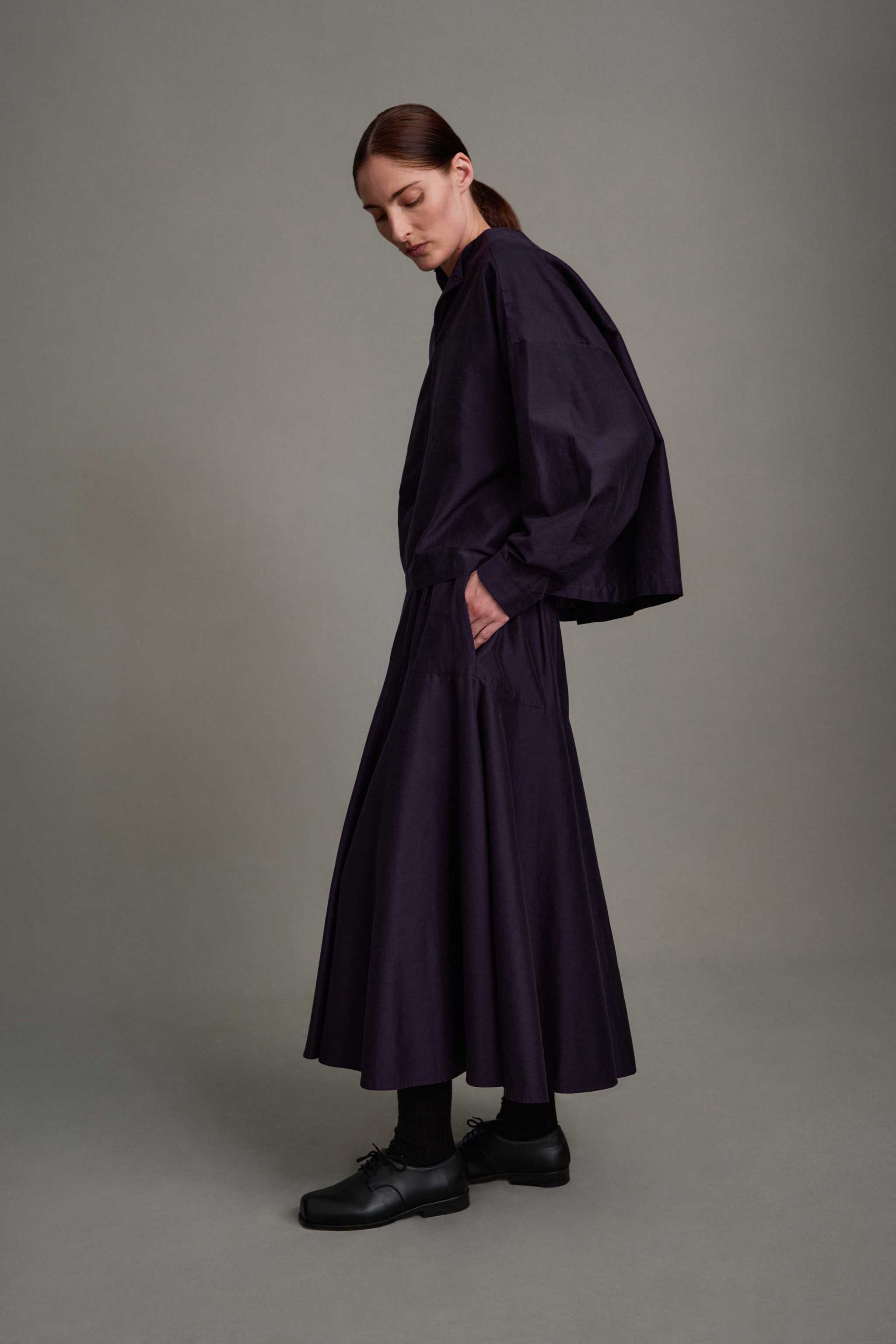 THE LIBRARIAN SKIRT / COTTON SILK PANSY