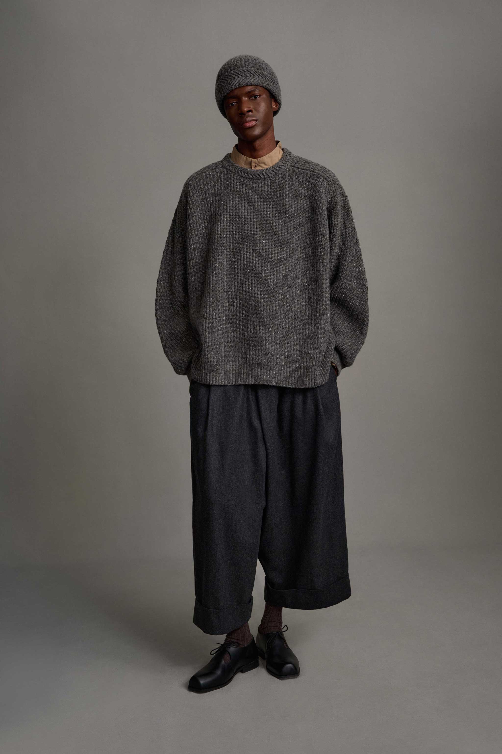 THE BAKER TROUSER / WOOL CASH FLANNEL CHARCOAL