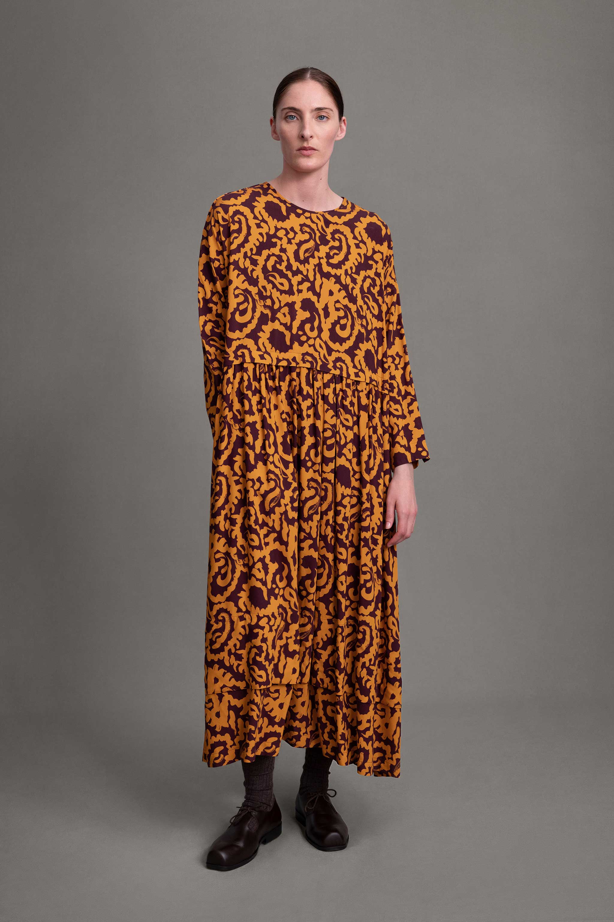 THE ARCHIVIST DRESS / SLIPPER SATIN NASTURTIUM