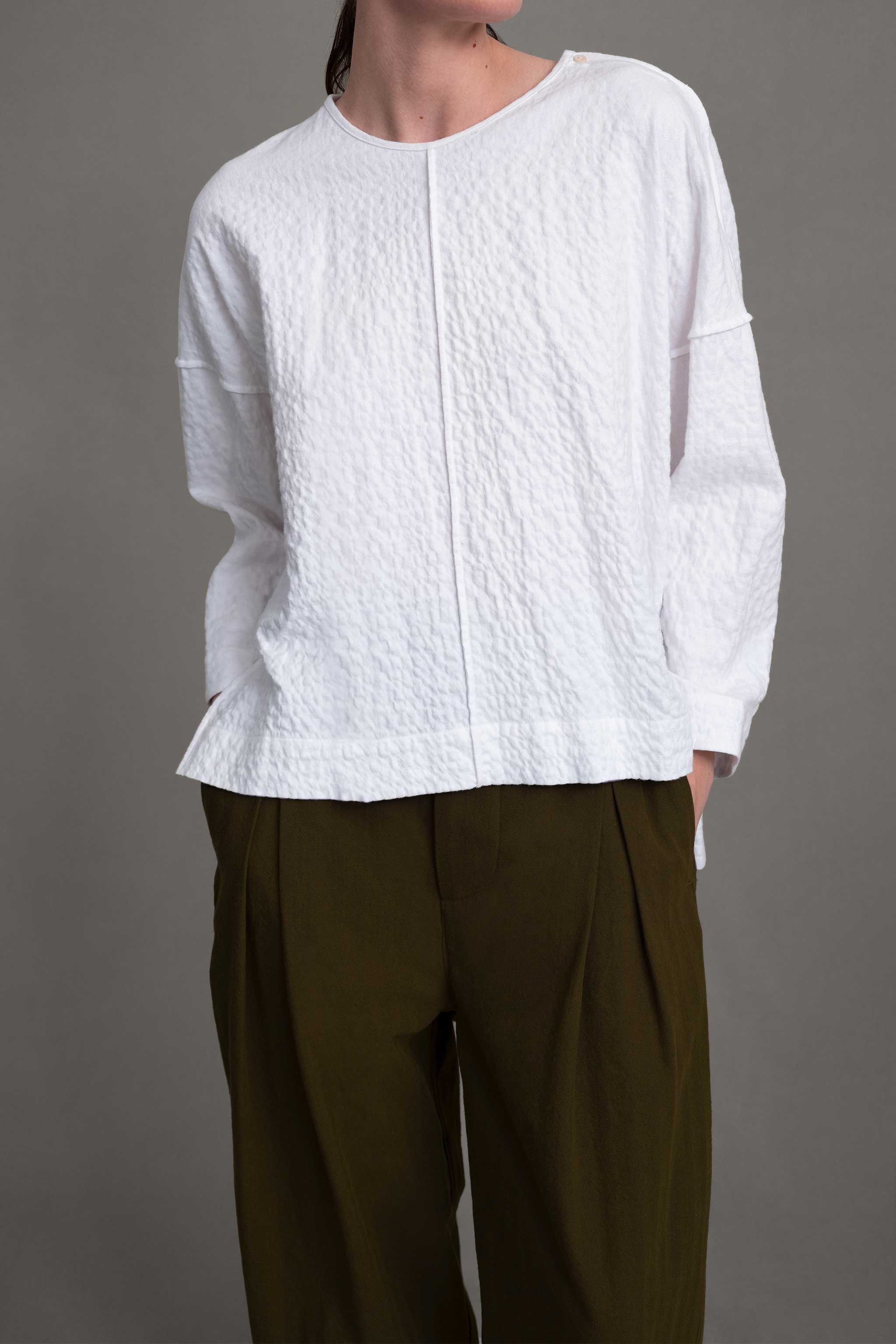THE ARCHIVIST TOP / WRINKLED TWILL CHALK