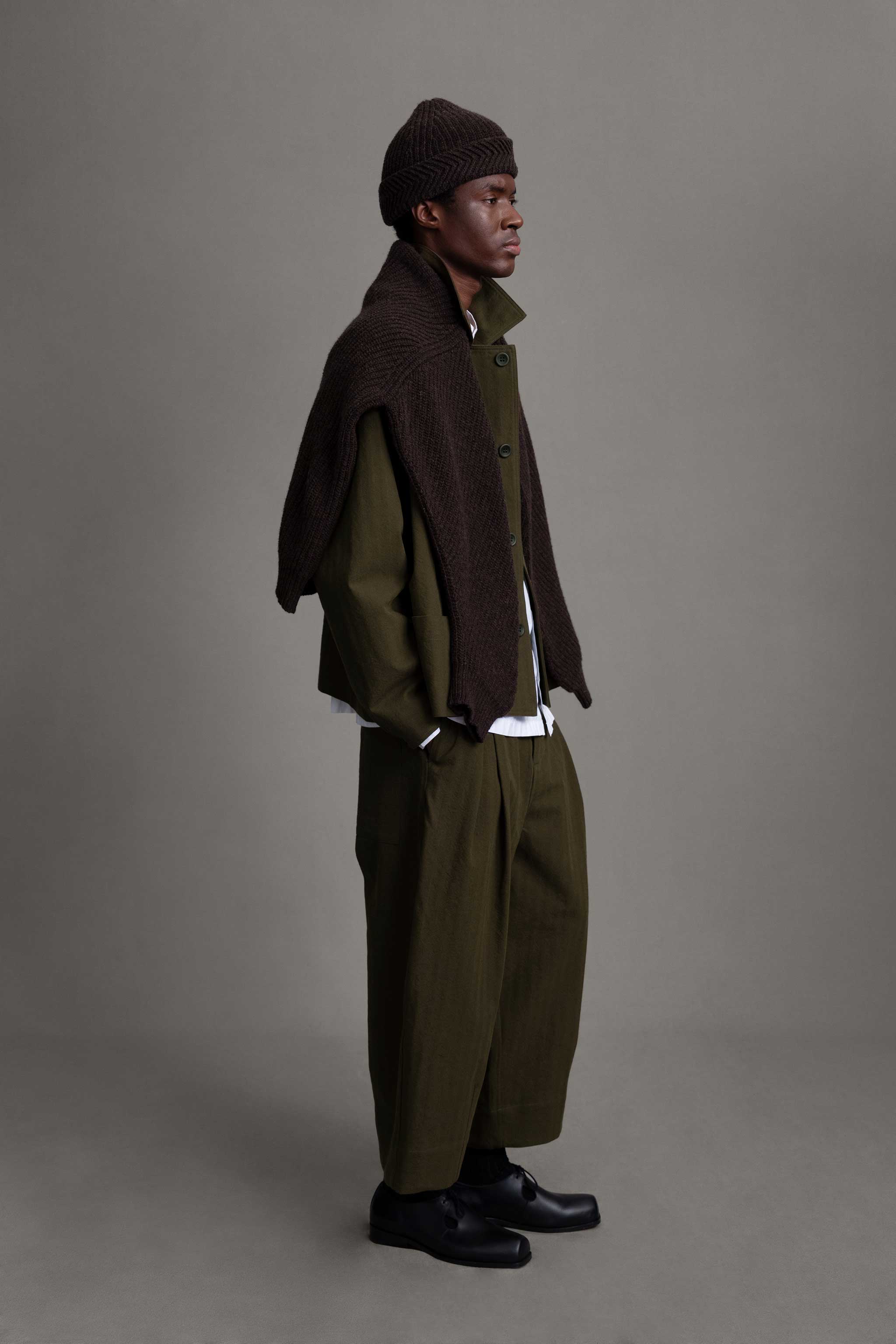 THE COOK JACKET / HERRINGBONE SUITING HEATH