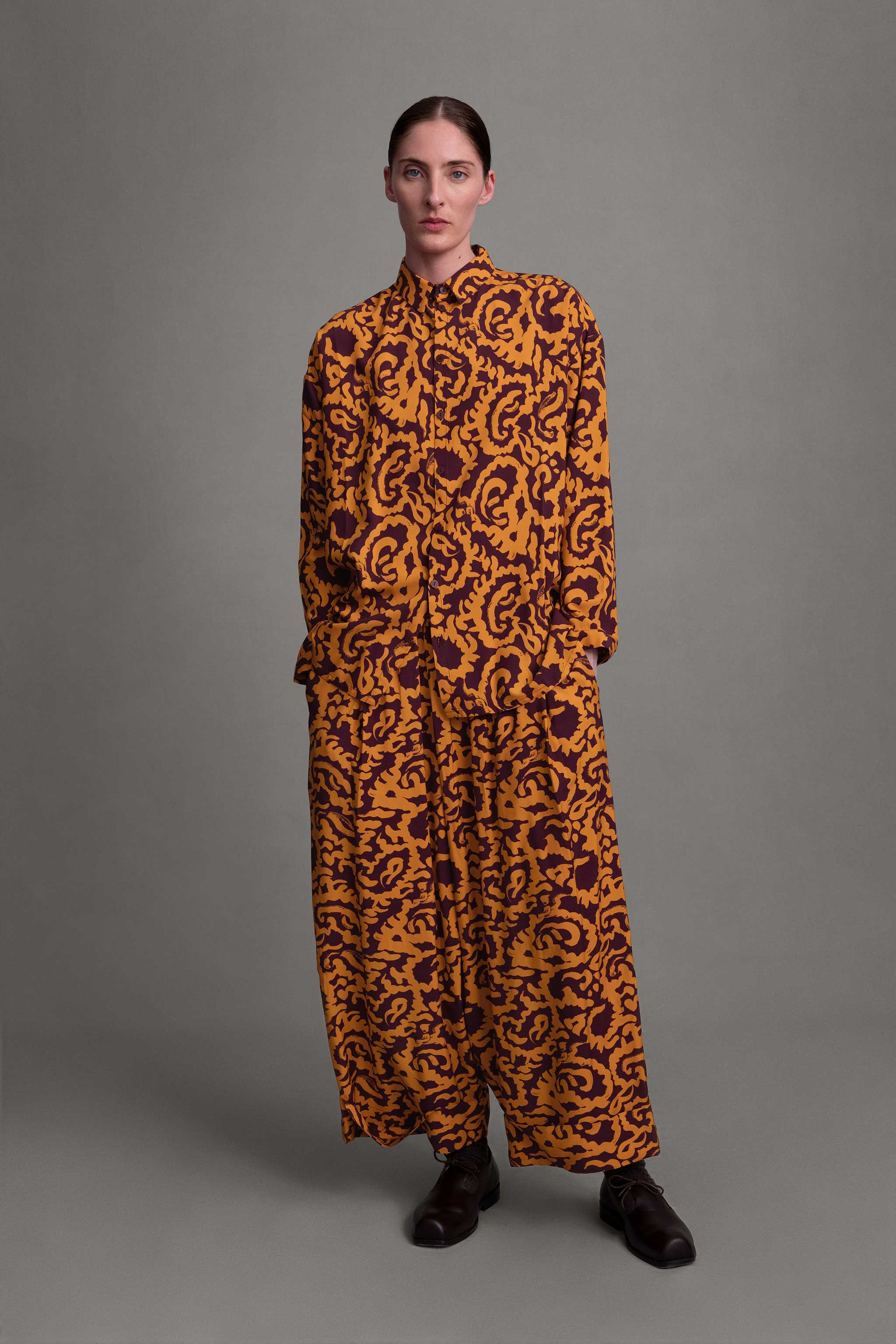 THE BAKER TROUSER / SLIPPER SATIN NASTURTIUM