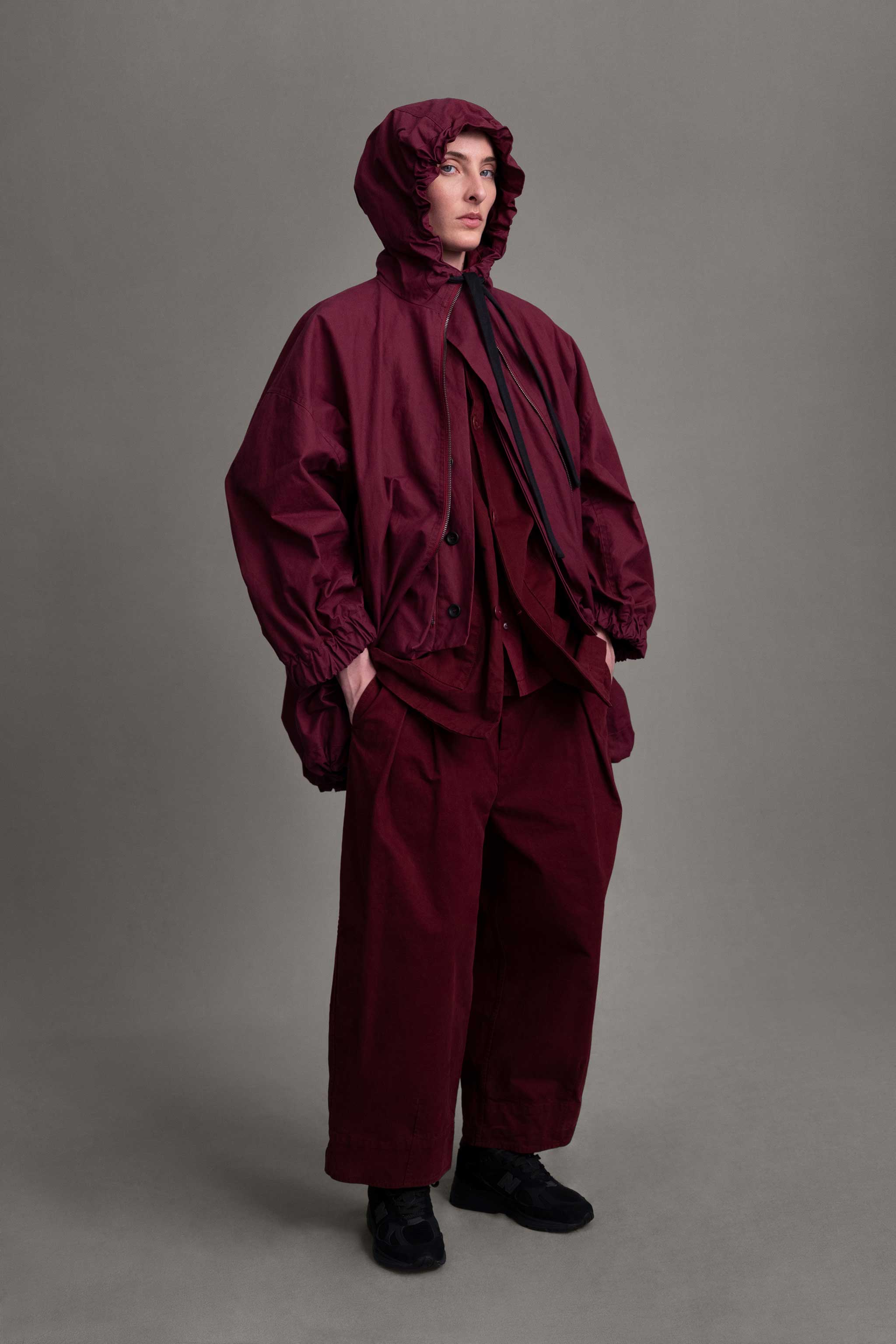 ジャケット・アウター toogood explorer coat L Oversized Shower Proof Hooded Dark Red Coat in 100% Cotton