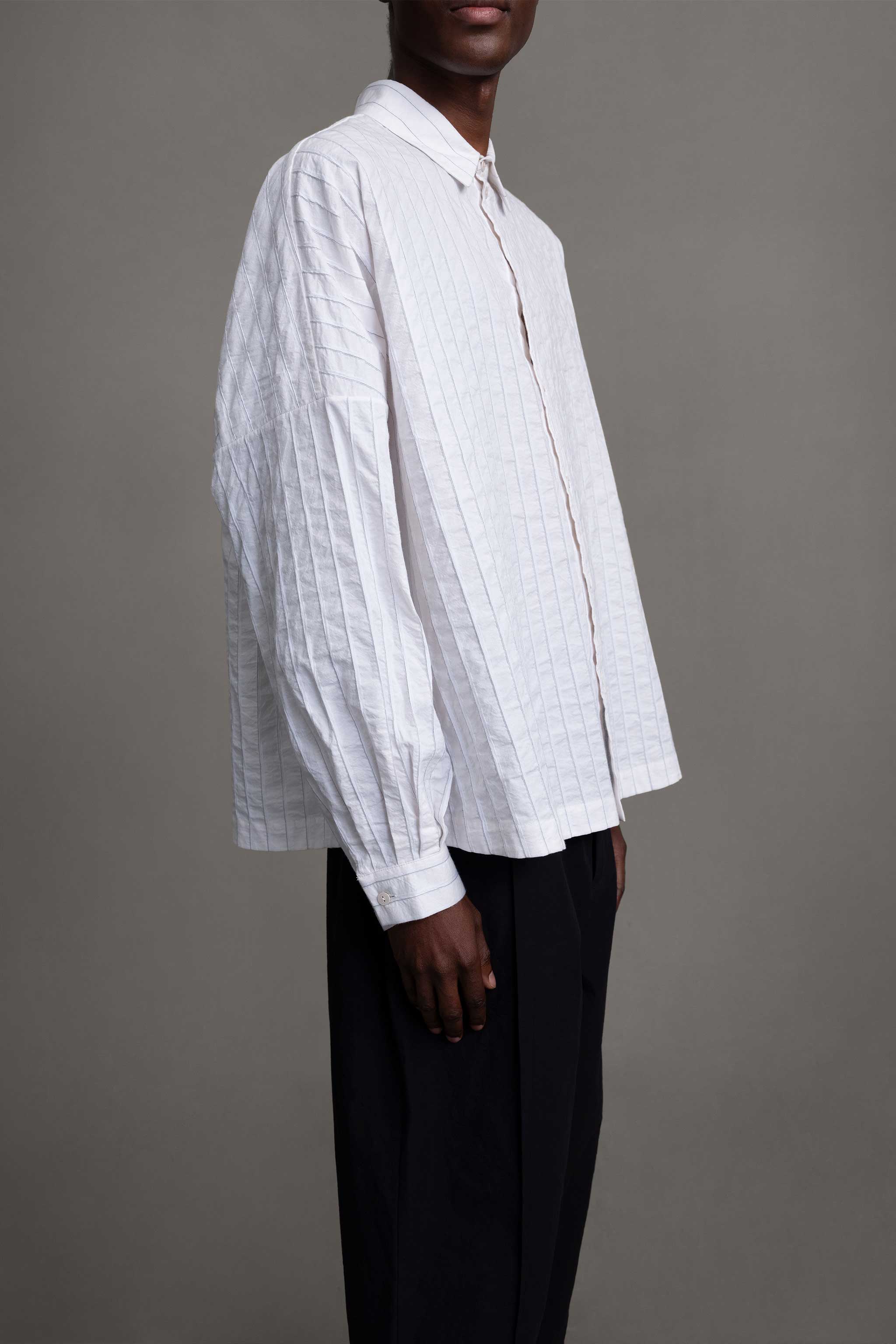 THE FARRIER SHIRT / RAISED STRIPE CHALK