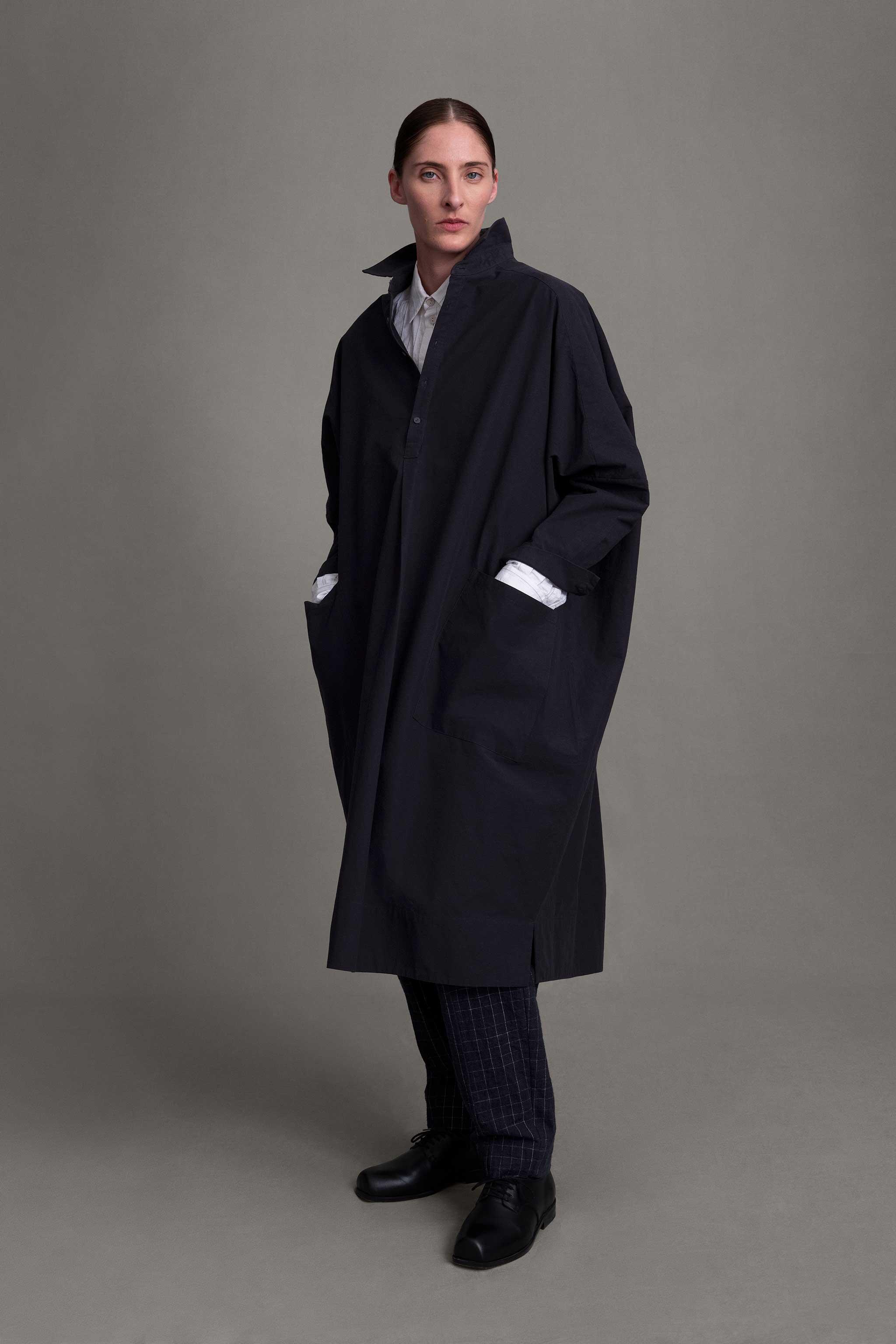 THE FRAMER DRESS / STRUCTURED COTTON INK