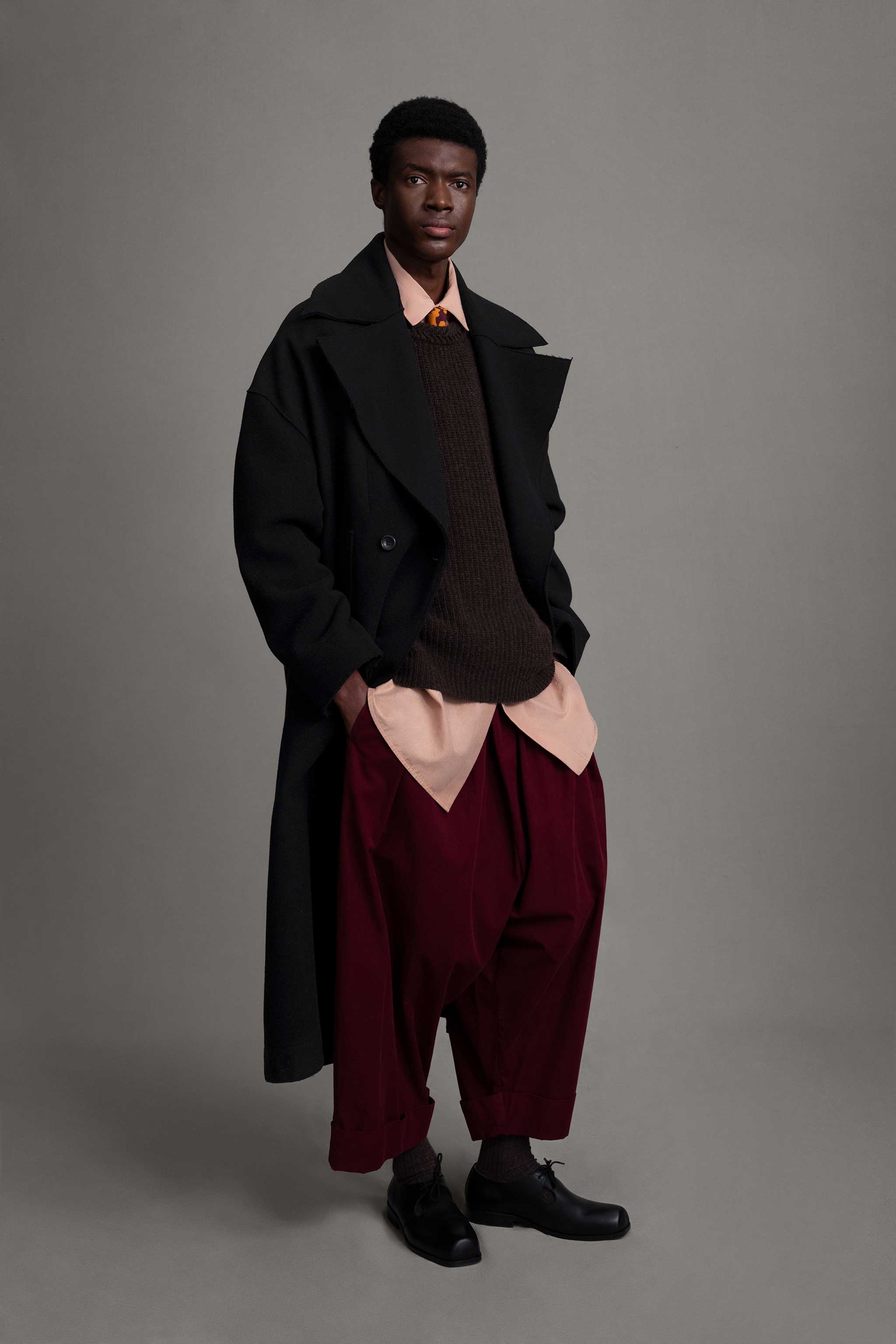 THE GROUNDSMAN COAT / RAW CUT FELT FLINT