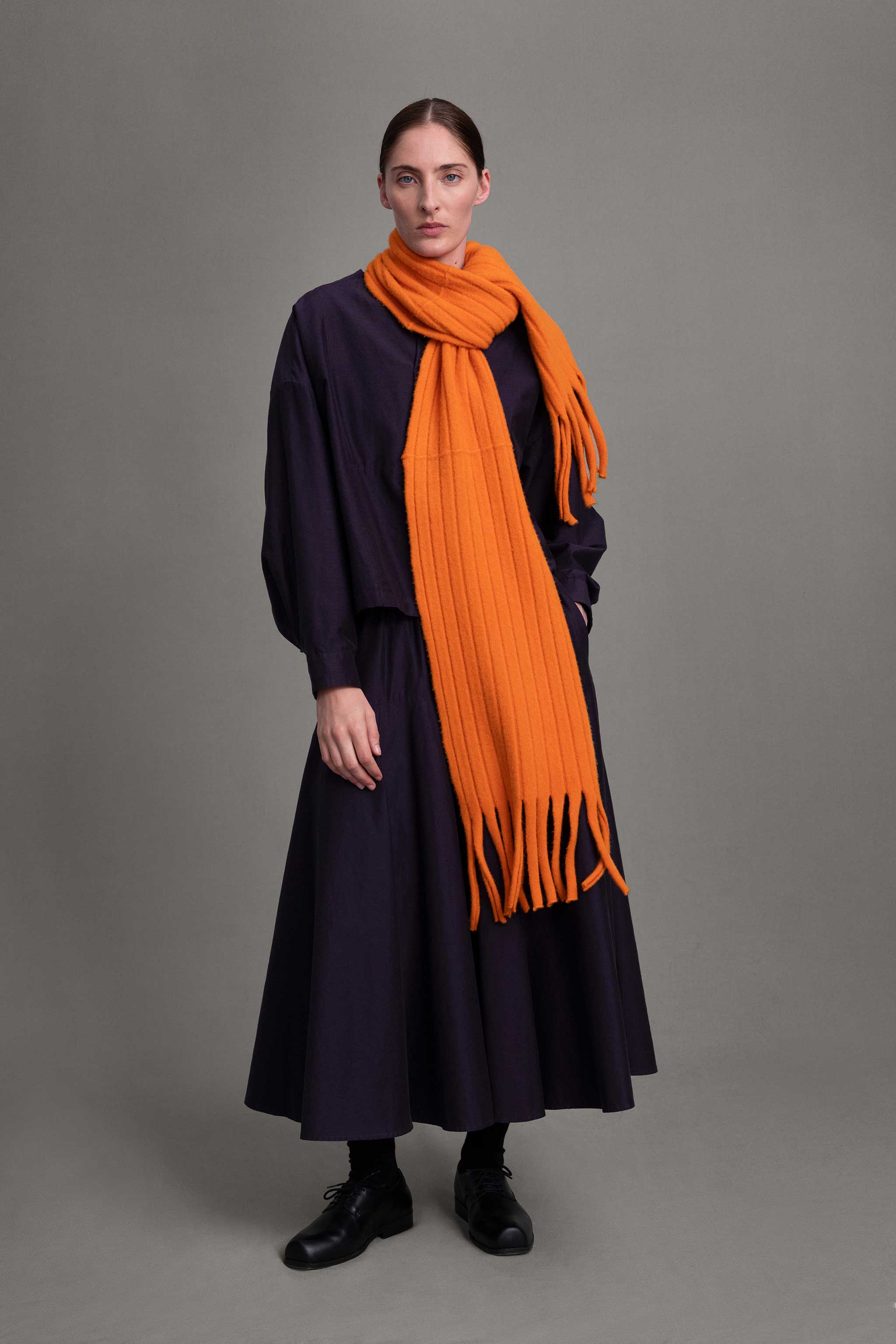 THE LIBRARIAN SCARF / FELTED LAMBSWOOL NASTURTIUM