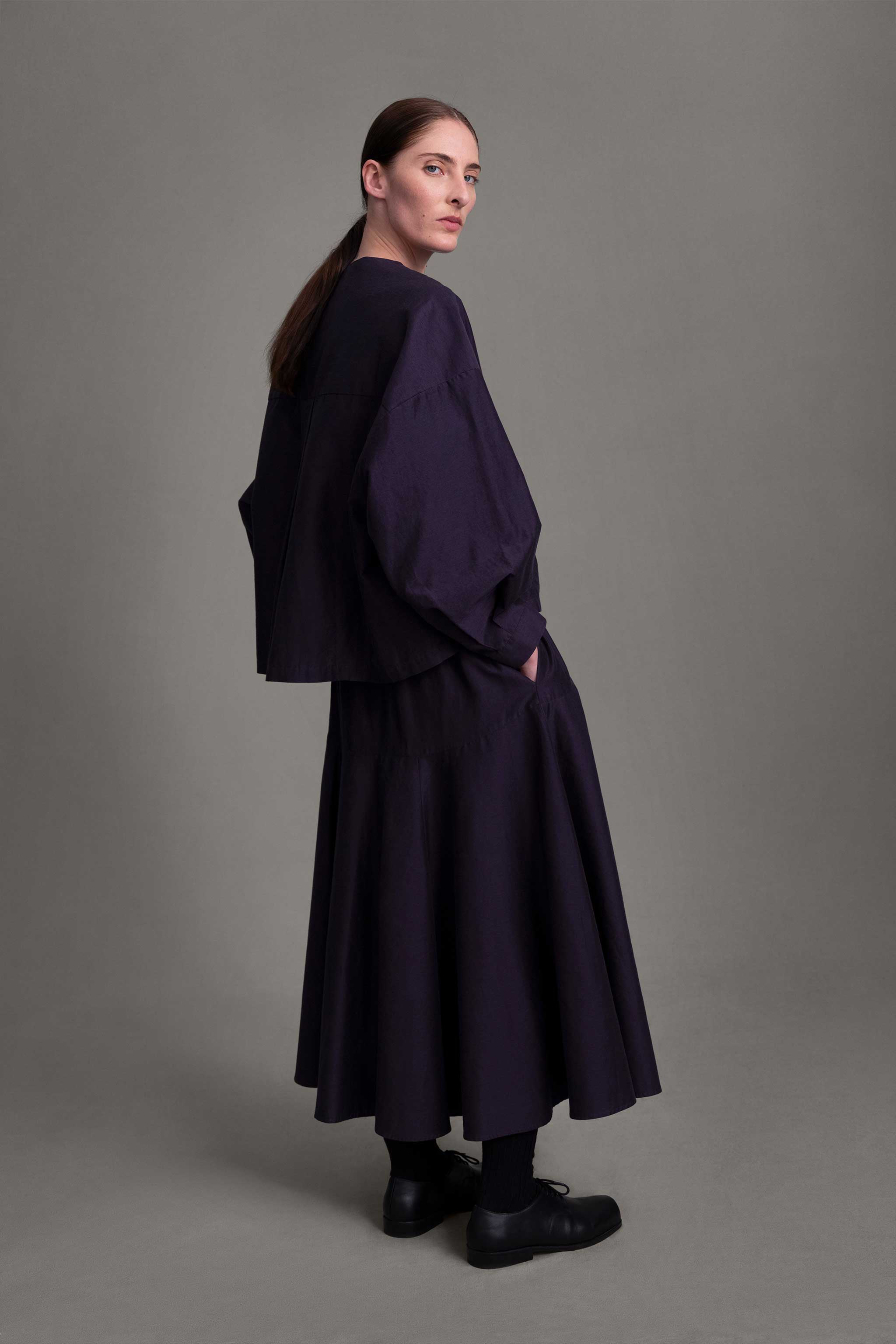 THE LIBRARIAN SKIRT / COTTON SILK PANSY