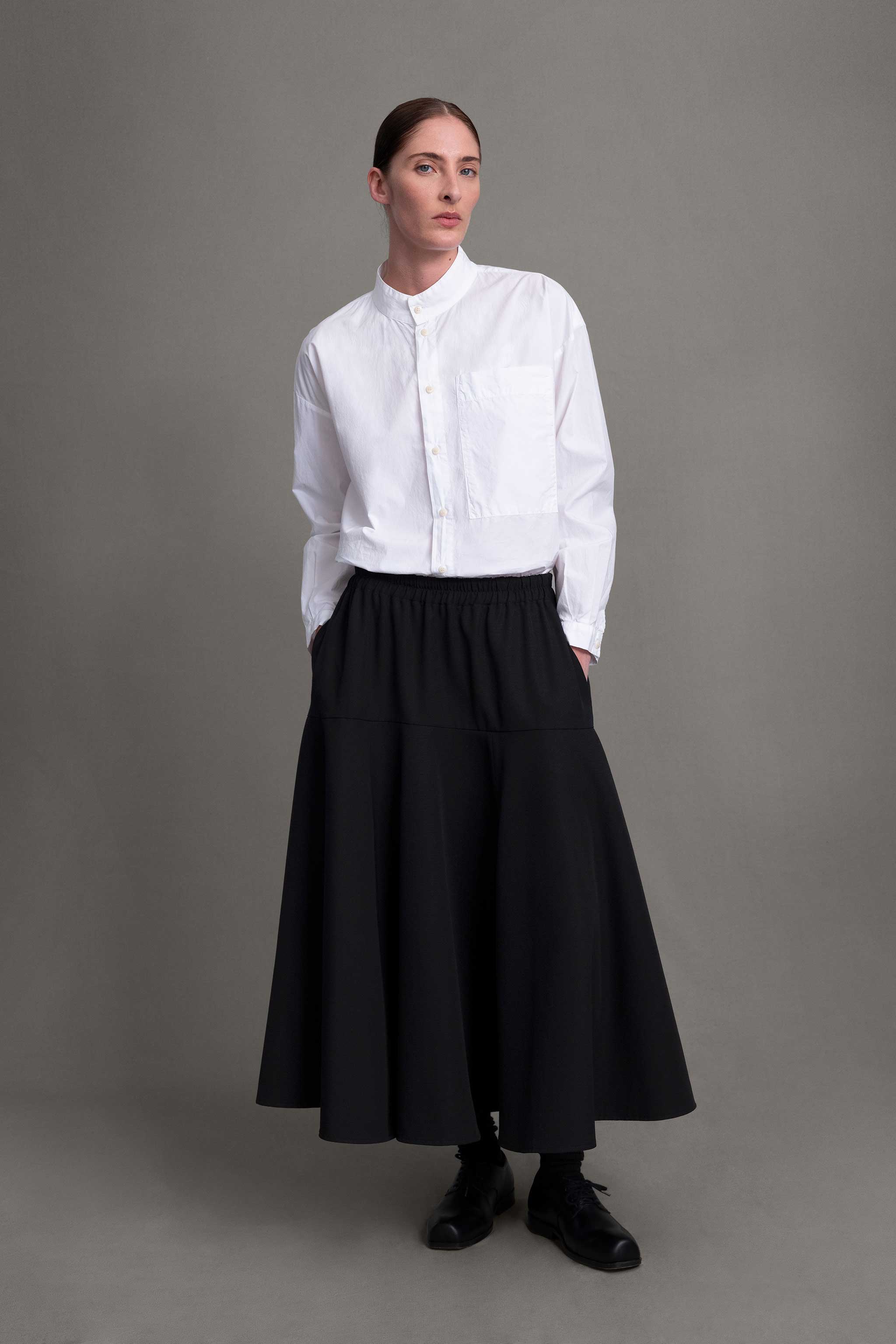 THE LIBRARIAN SKIRT / COMPACT SUITING FLINT