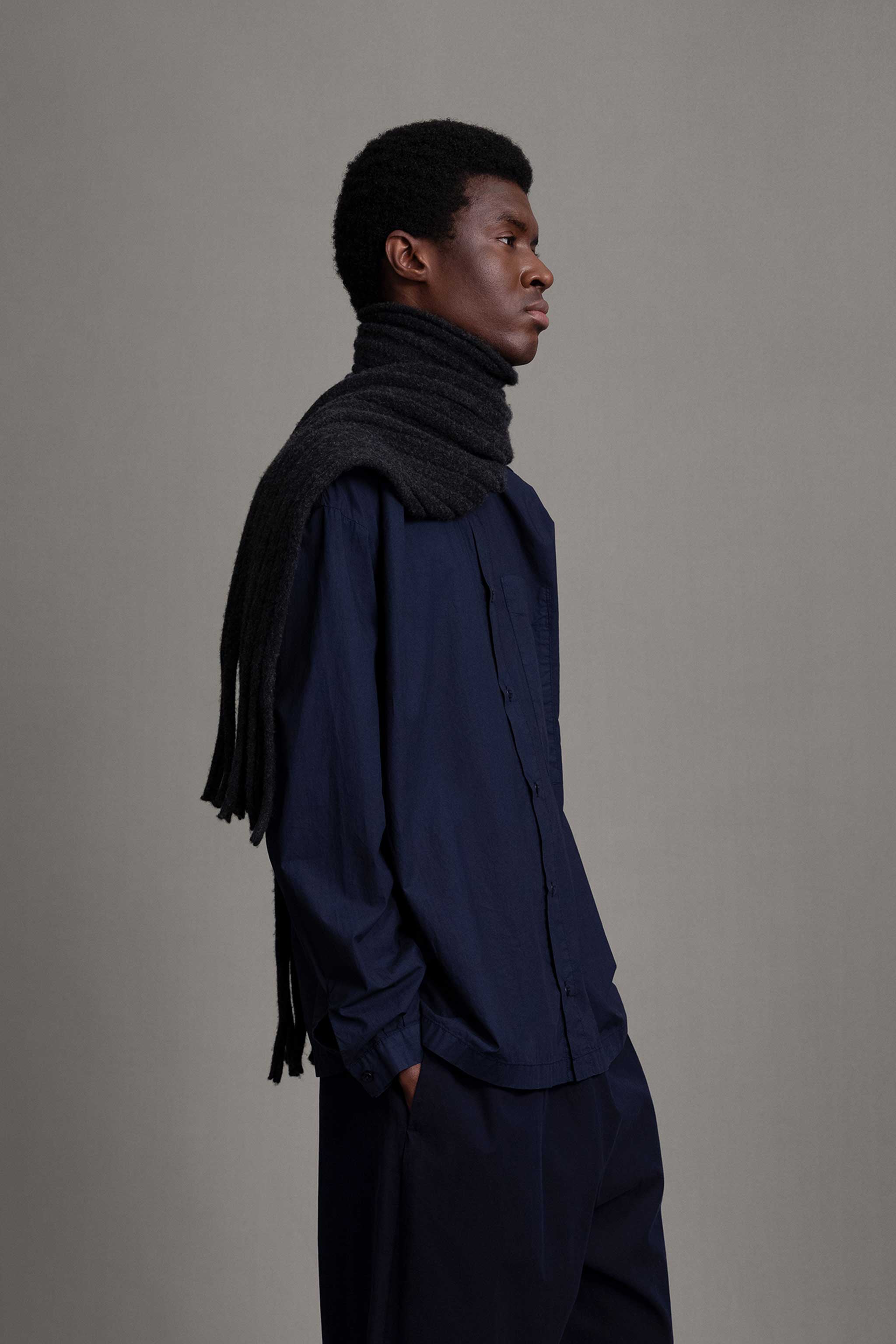 THE LIBRARIAN SCARF / FELTED LAMBSWOOL CHARCOAL