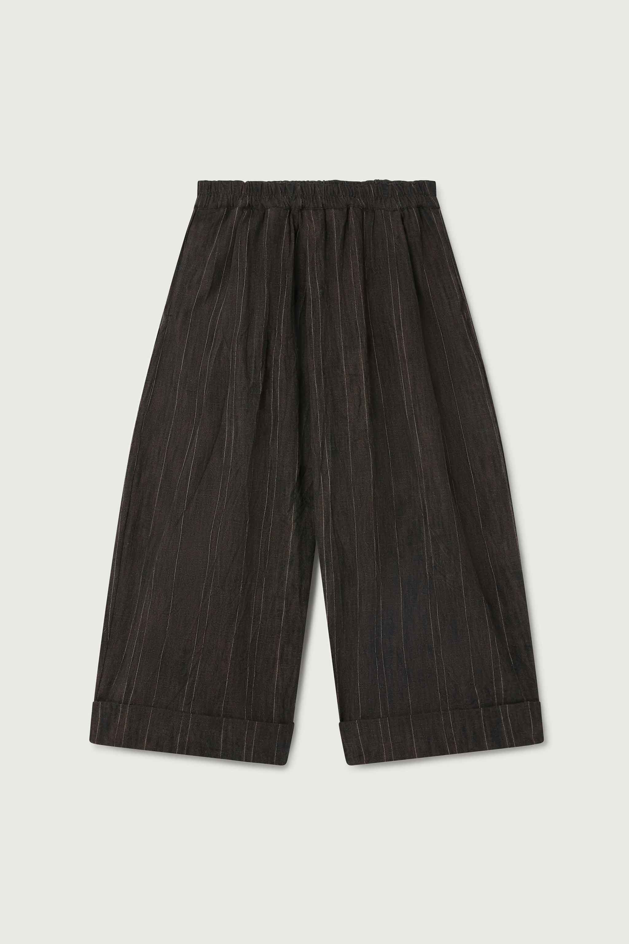 THE BAKER TROUSER / CRUMPLED STRIPE WALNUT