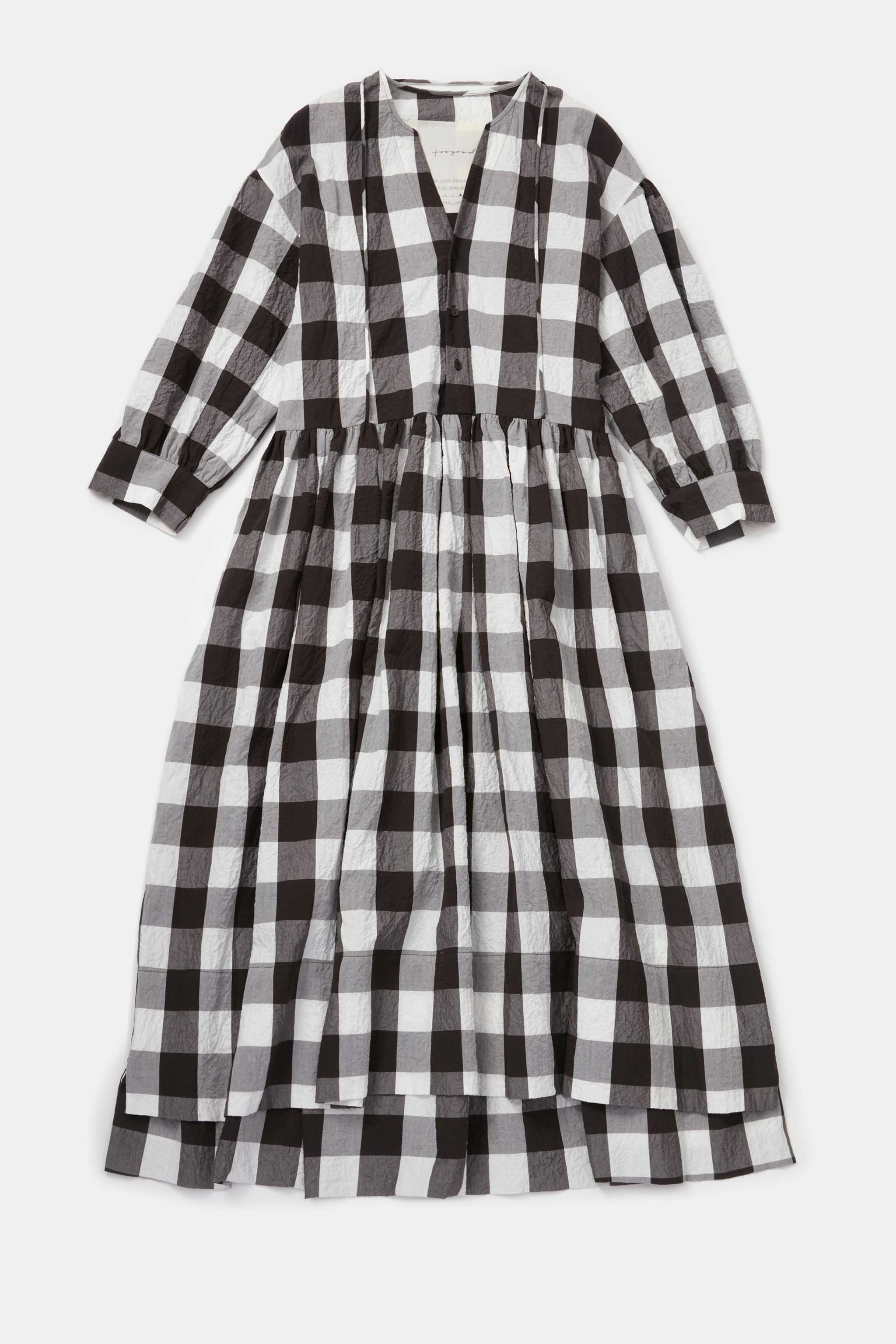 THE COOK DRESS / TABLECLOTH GINGHAM COFFEE