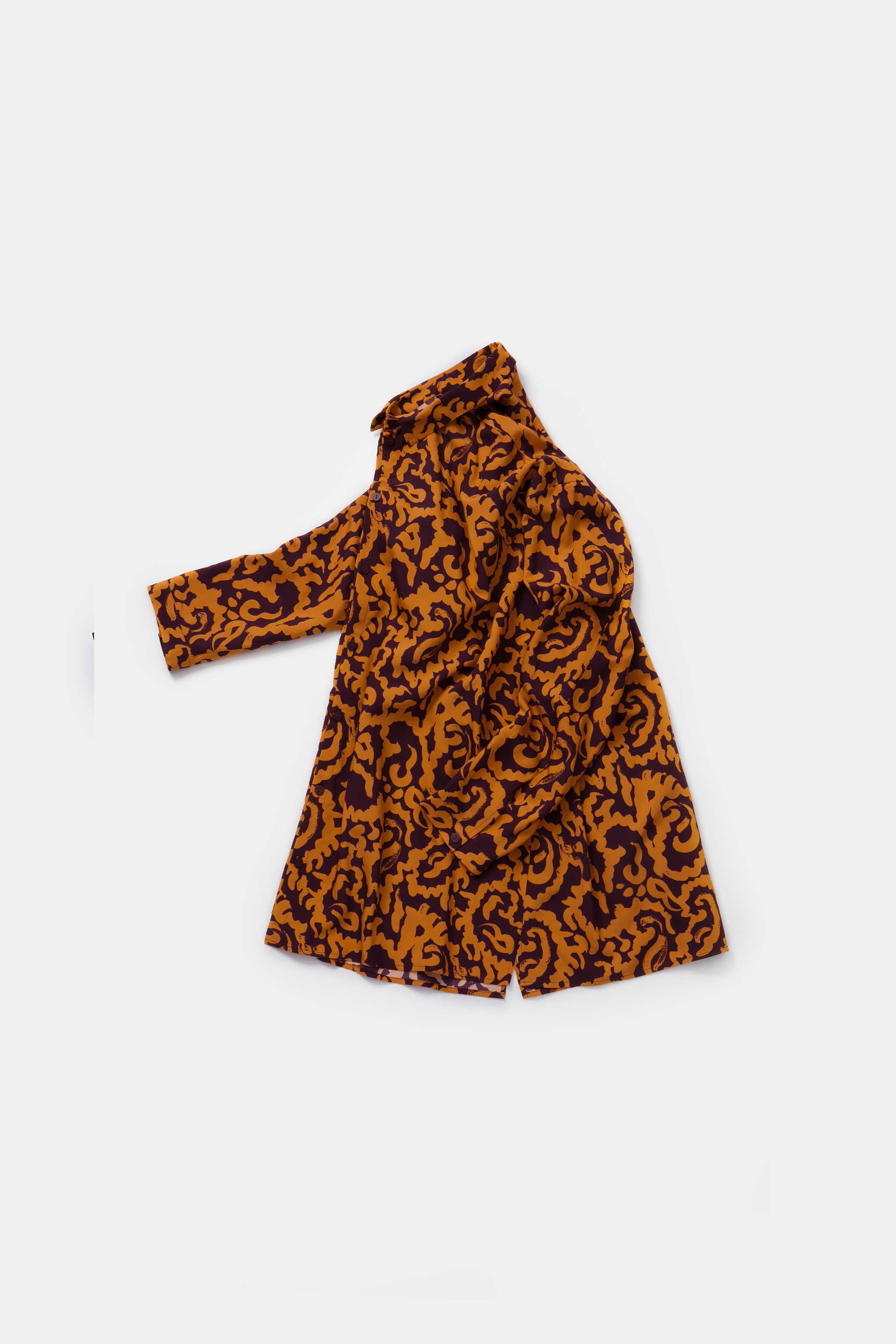 THE DRAUGHTSMAN SHIRT / SLIPPER SATIN NASTURTIUM