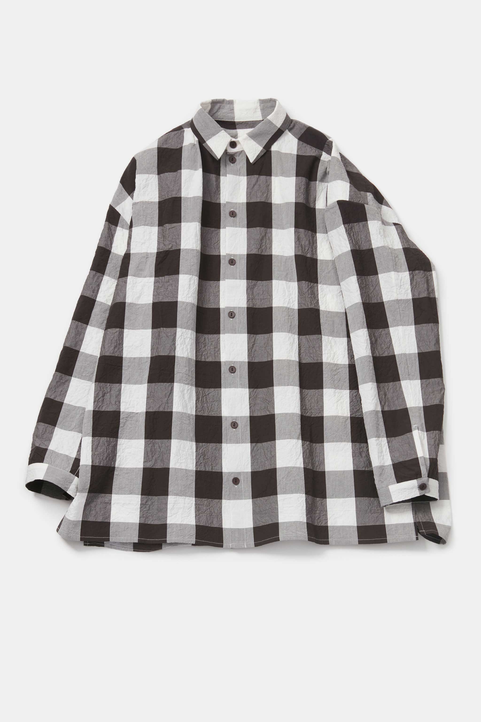 THE DRAUGHTSMAN SHIRT / TABLECLOTH GINGHAM COFFEE