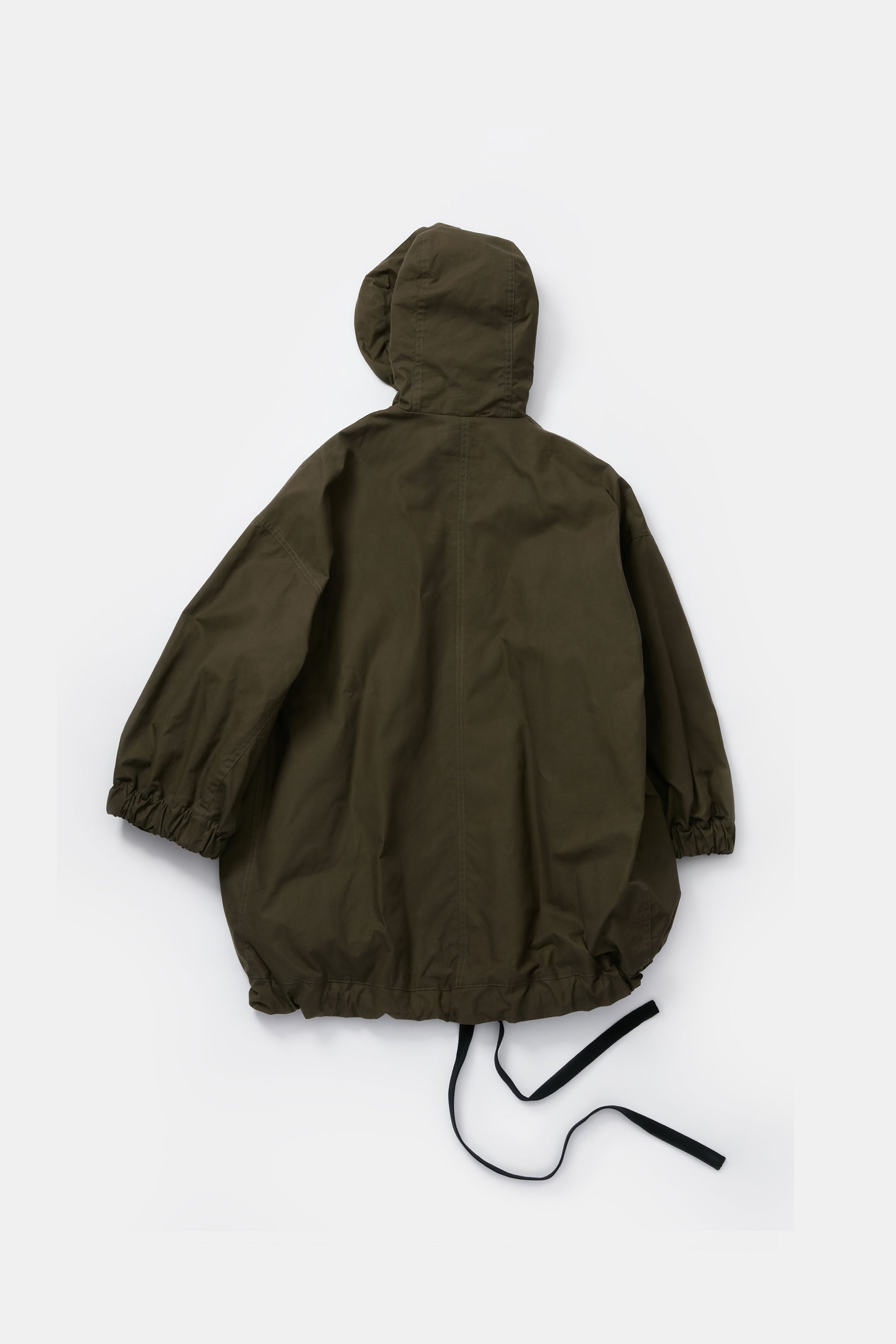Oversized Shower Proof Hooded Green Coat in 100% Cotton