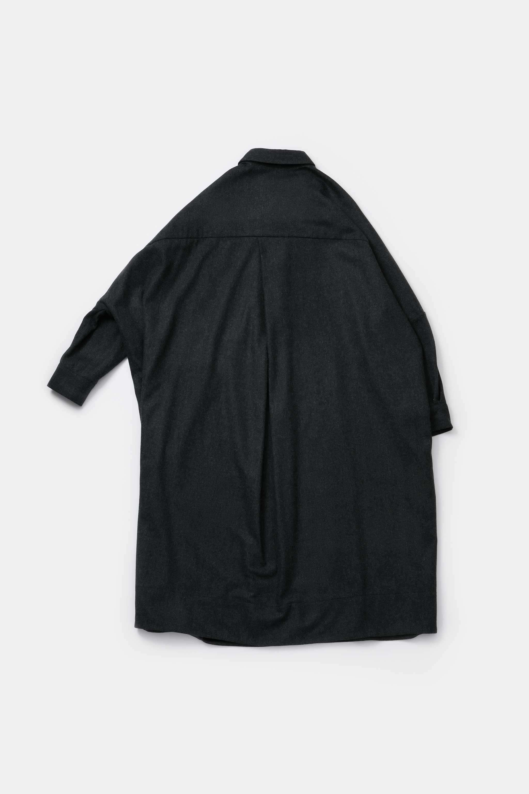 THE FRAMER DRESS / WOOL CASH FLANNEL CHARCOAL