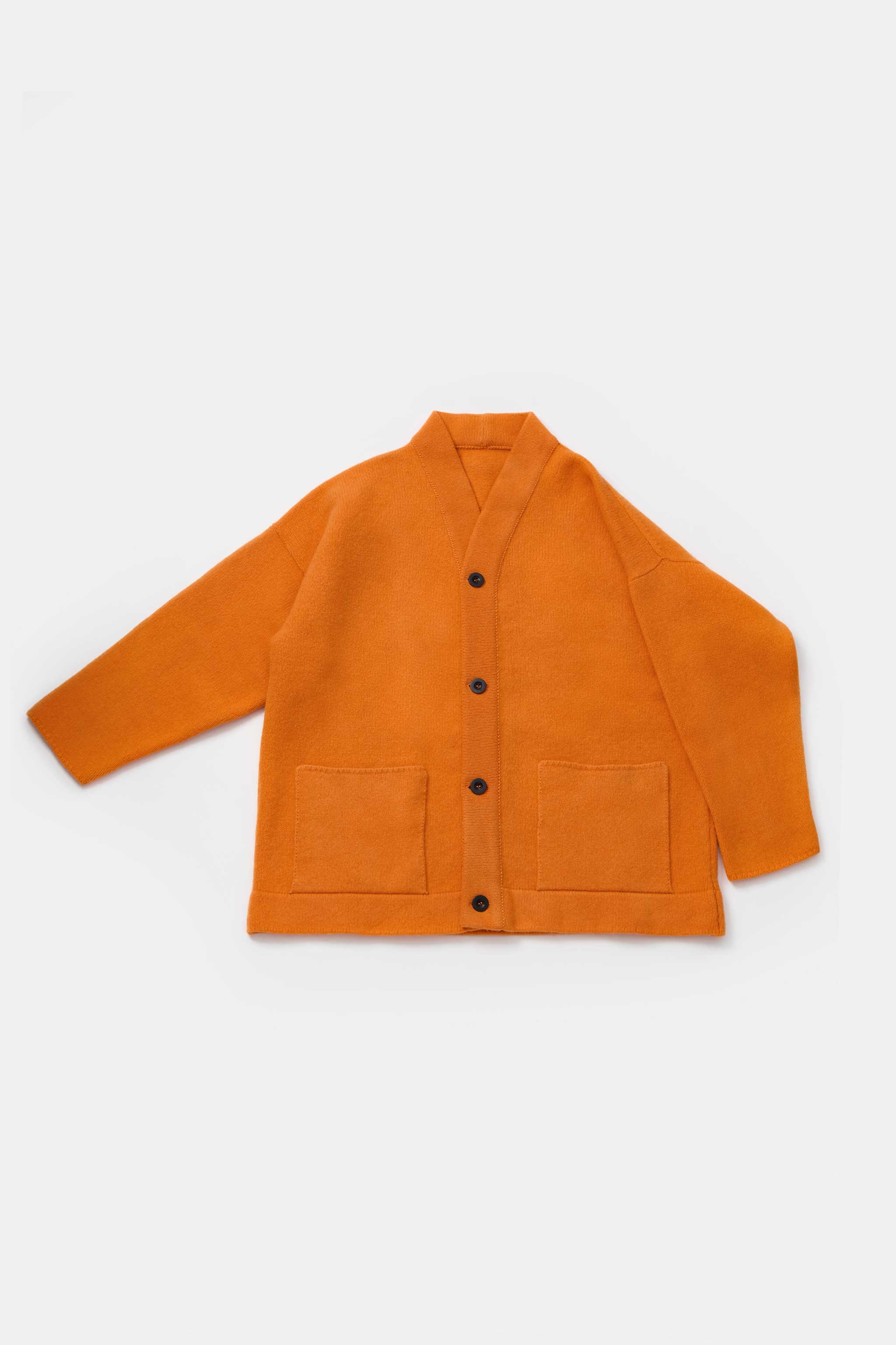 THE LIBRARIAN CARDIGAN / FELTED LAMBSWOOL NASTURTIUM
