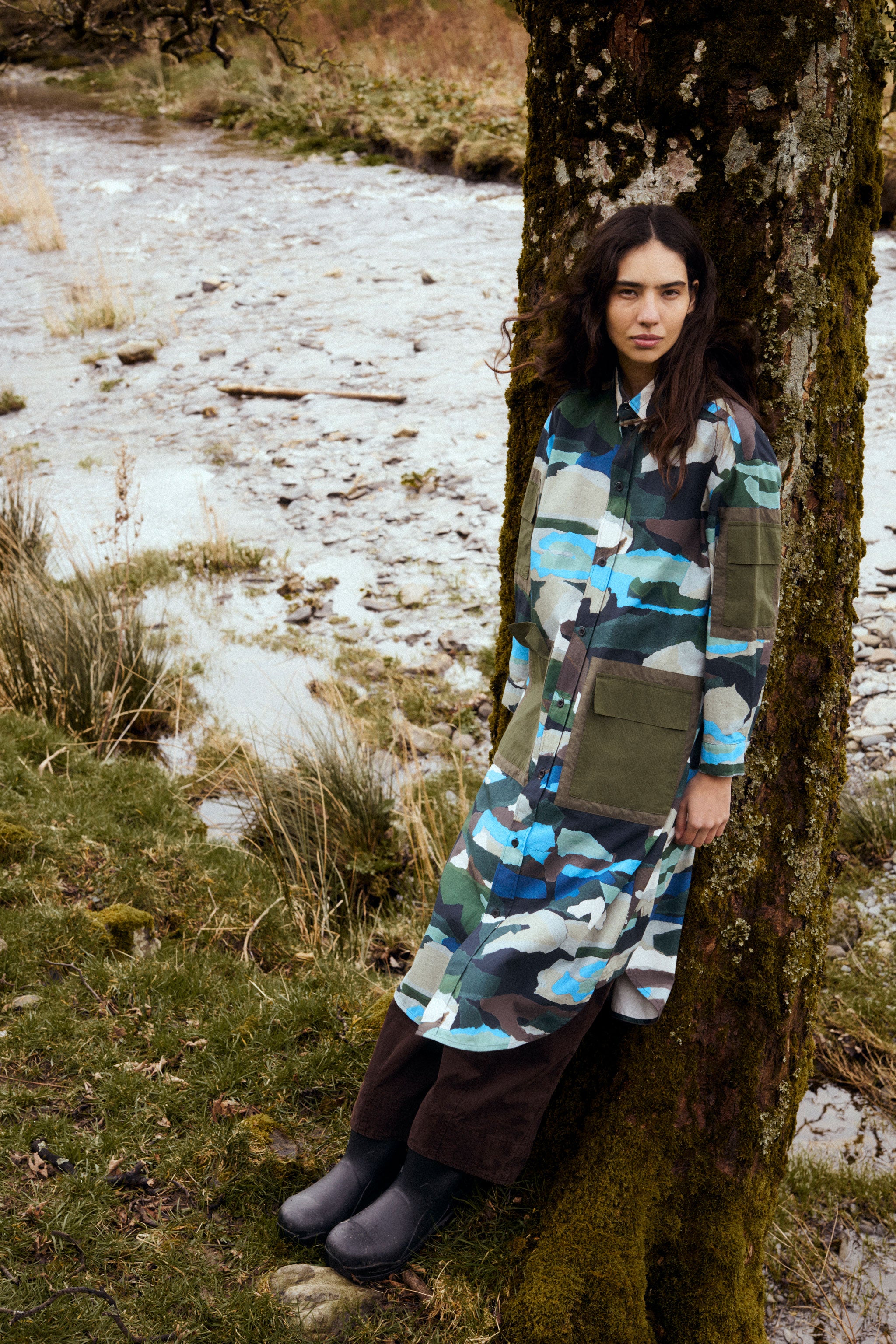 THE NAVIGATOR DRESS / TORN PAPER CAMO