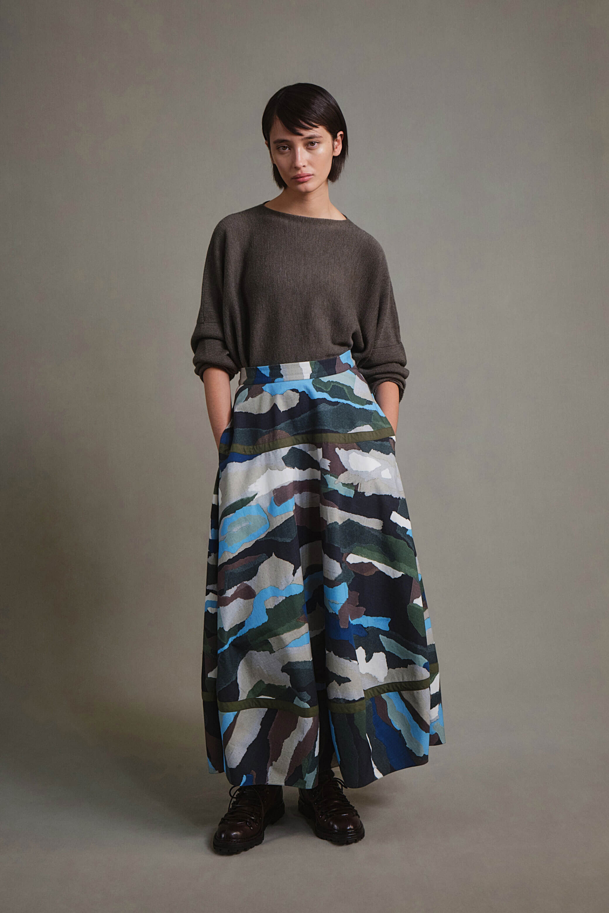 THE PARACHUTIST SKIRT / TORN PAPER CAMO