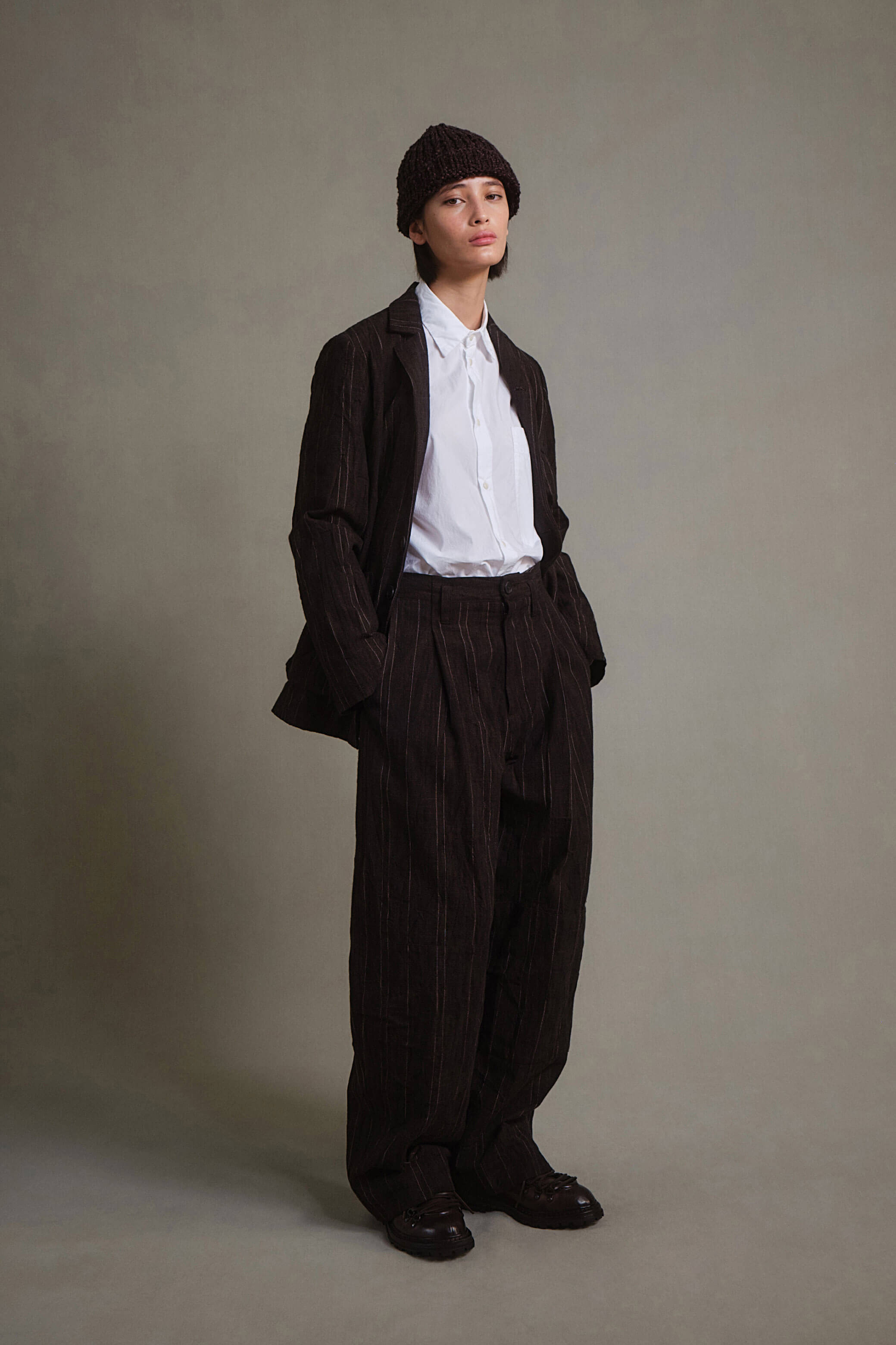 THE PHOTOGRAPHER JACKET / CRUMPLED STRIPE WALNUT