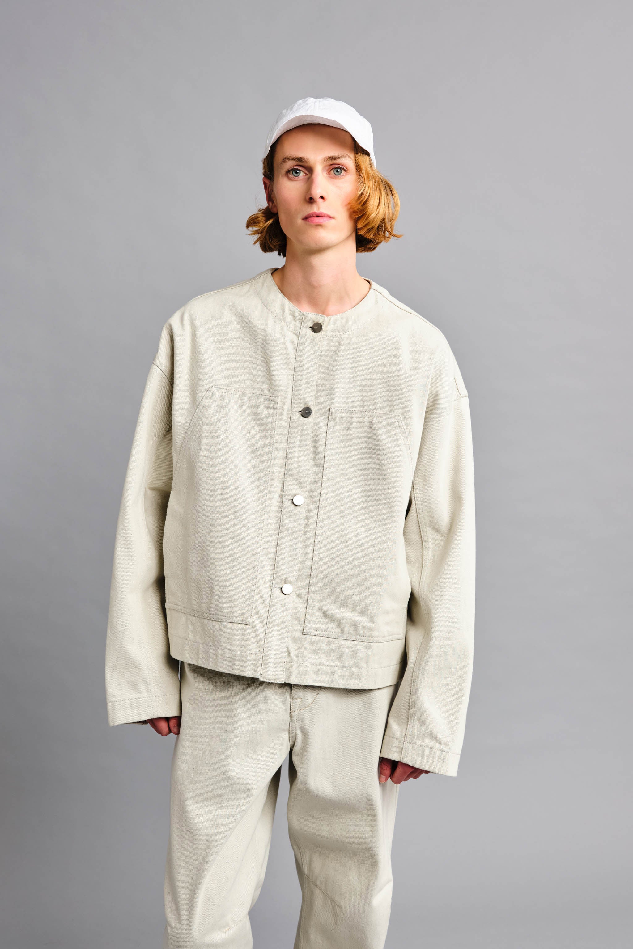 THE SKIPPER JACKET / RECYCLED DENIM CHALK BLUE